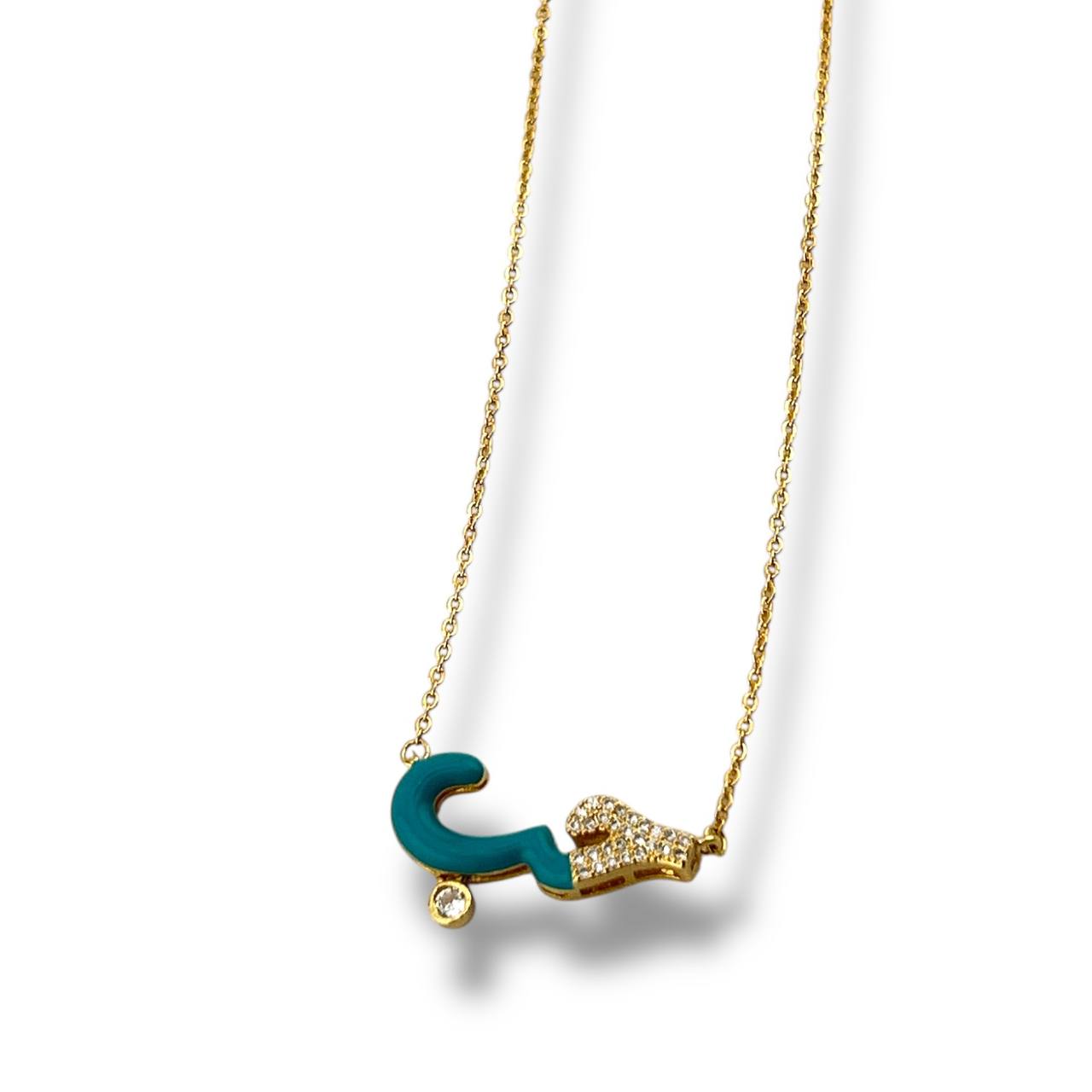 “Love” Enamel & Crystal Necklace 🤍✨