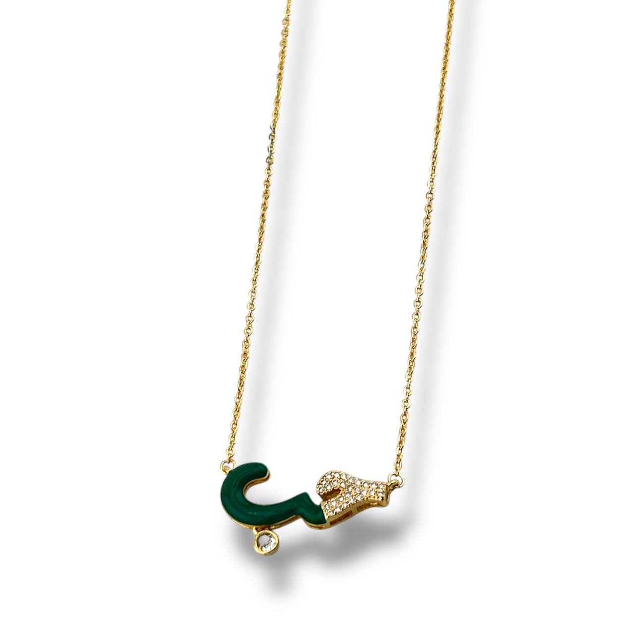 “Love” Enamel & Crystal Necklace 🤍✨