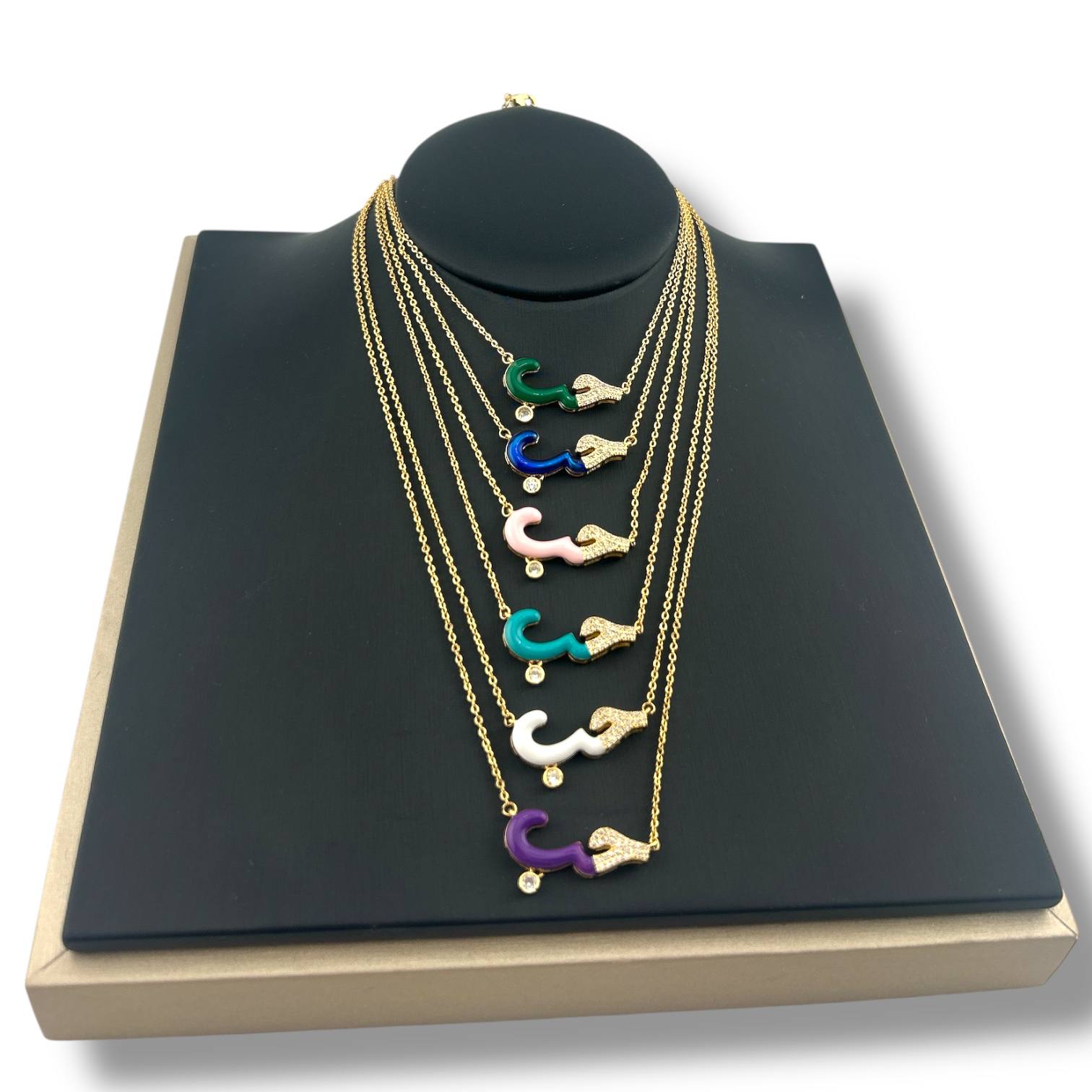 “Love” Enamel & Crystal Necklace 🤍✨