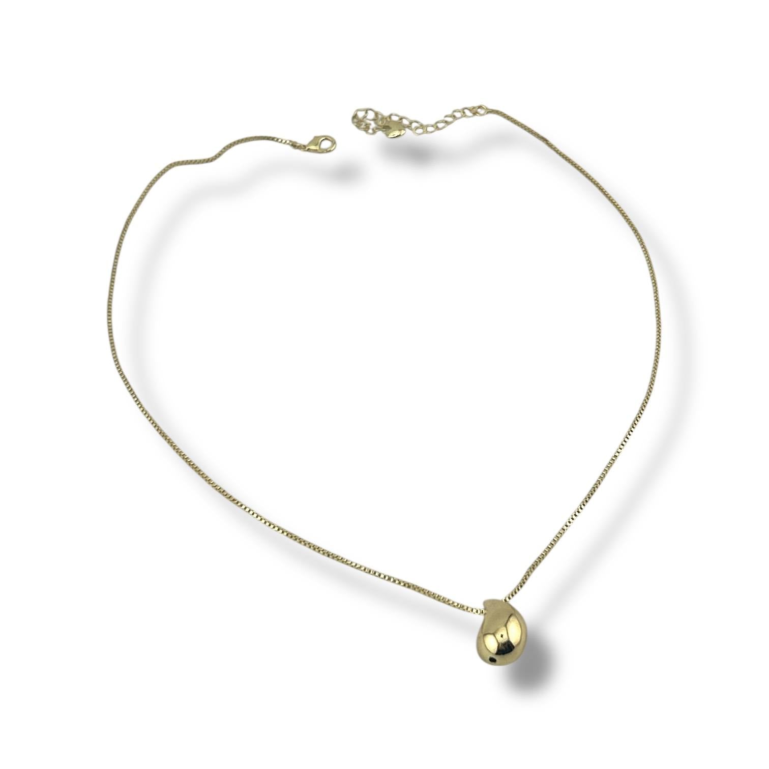 small Teardrop Pendant Necklace – 18K Gold-Plated ✨💛