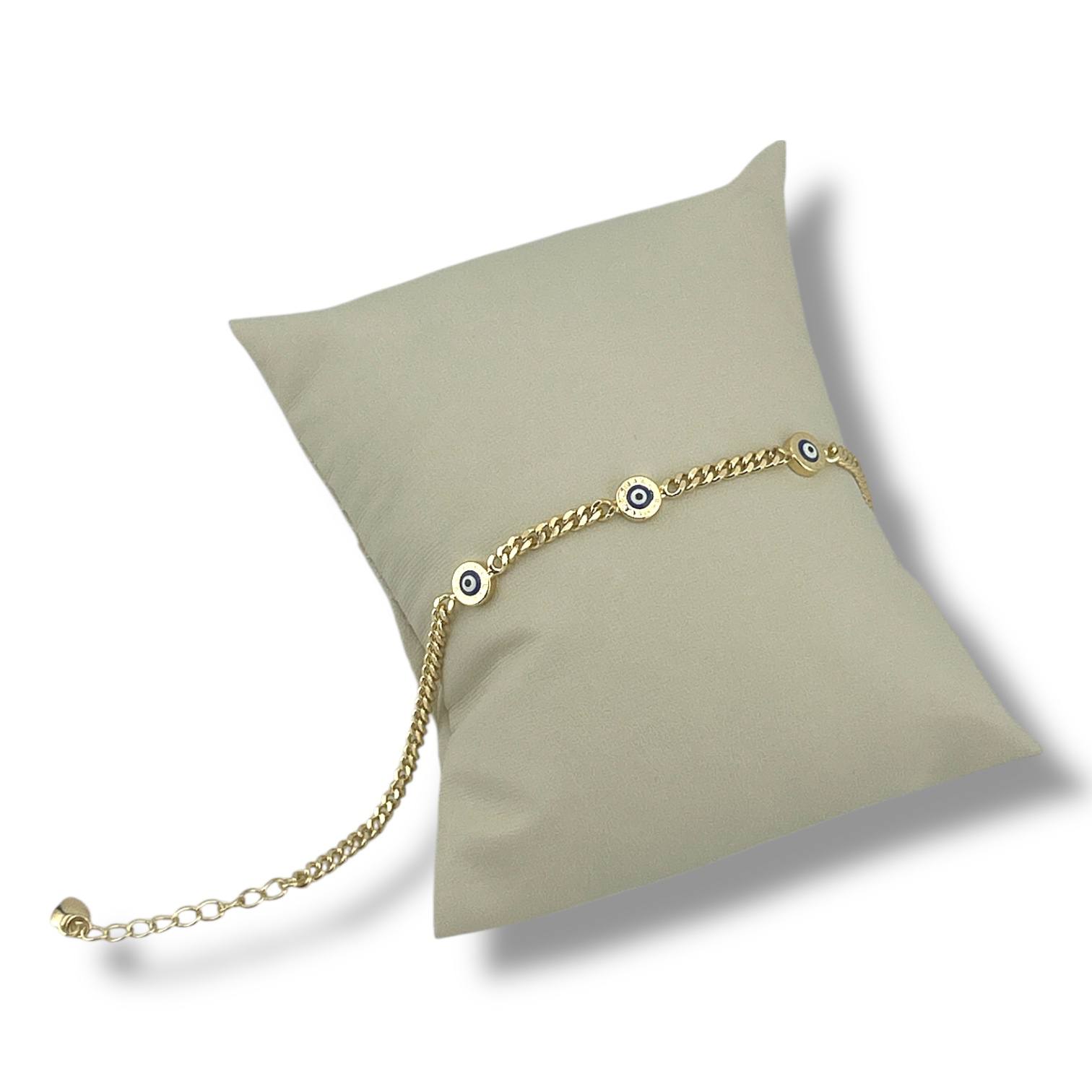 Gold eye Medallion Cuban Bracelet