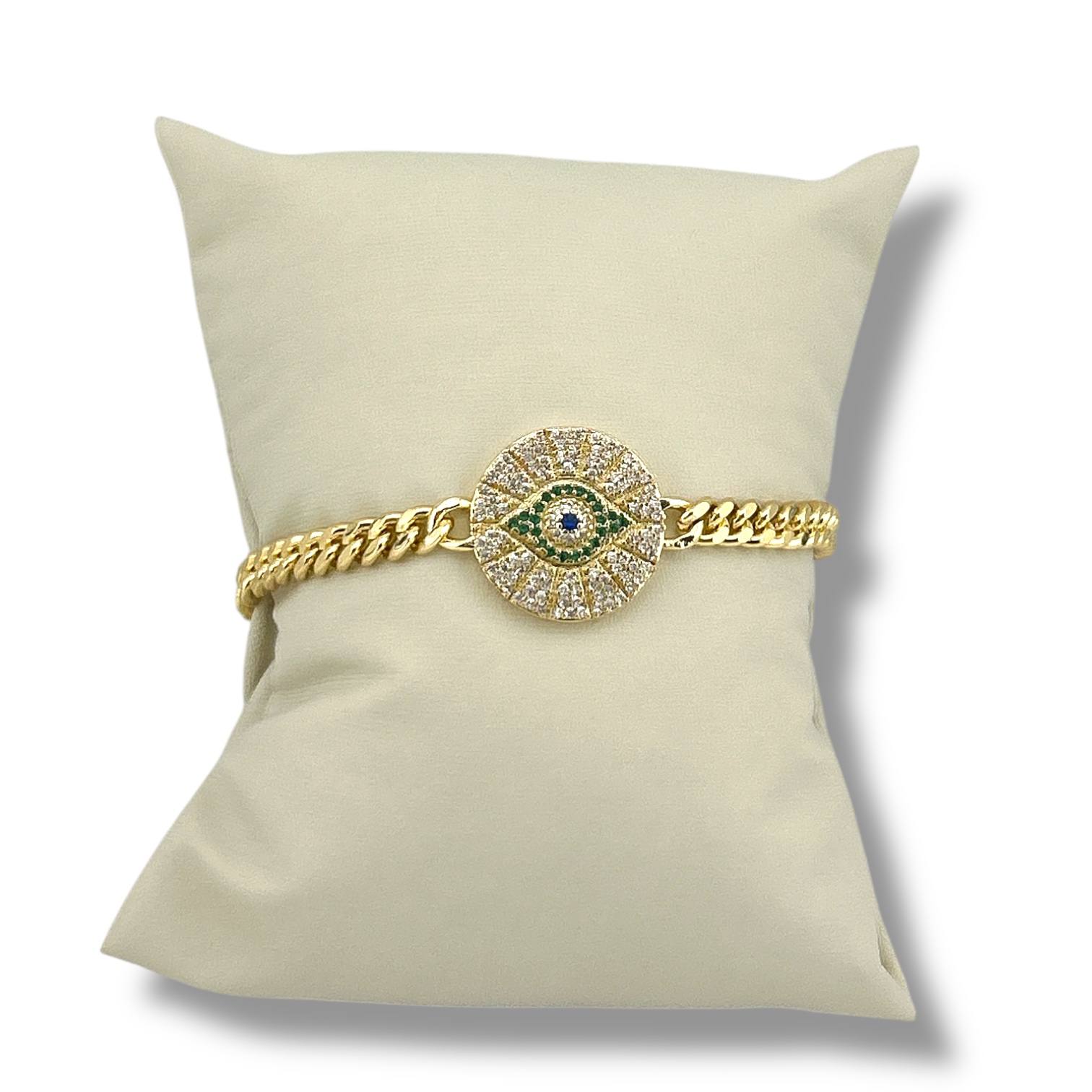 Sparkling Evil Eye Gold Bracelet 🧿