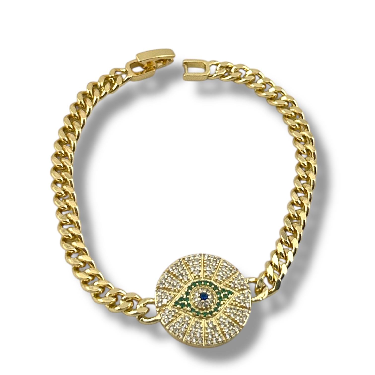 Sparkling Evil Eye Gold Bracelet 🧿
