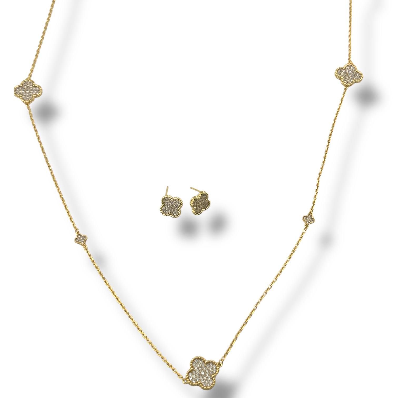 Vancleef wih stone Necklace & Earrings Set