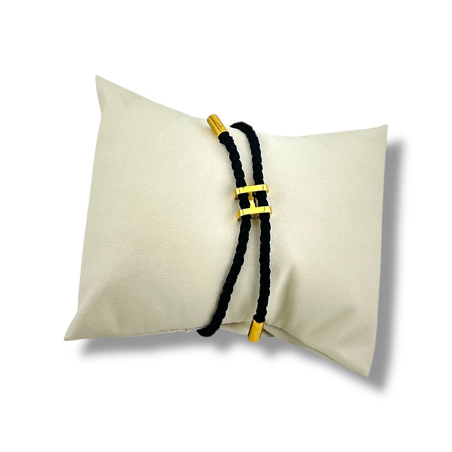 Minimalist Black Braided Bracelet ā Gold Accent š¤āØ