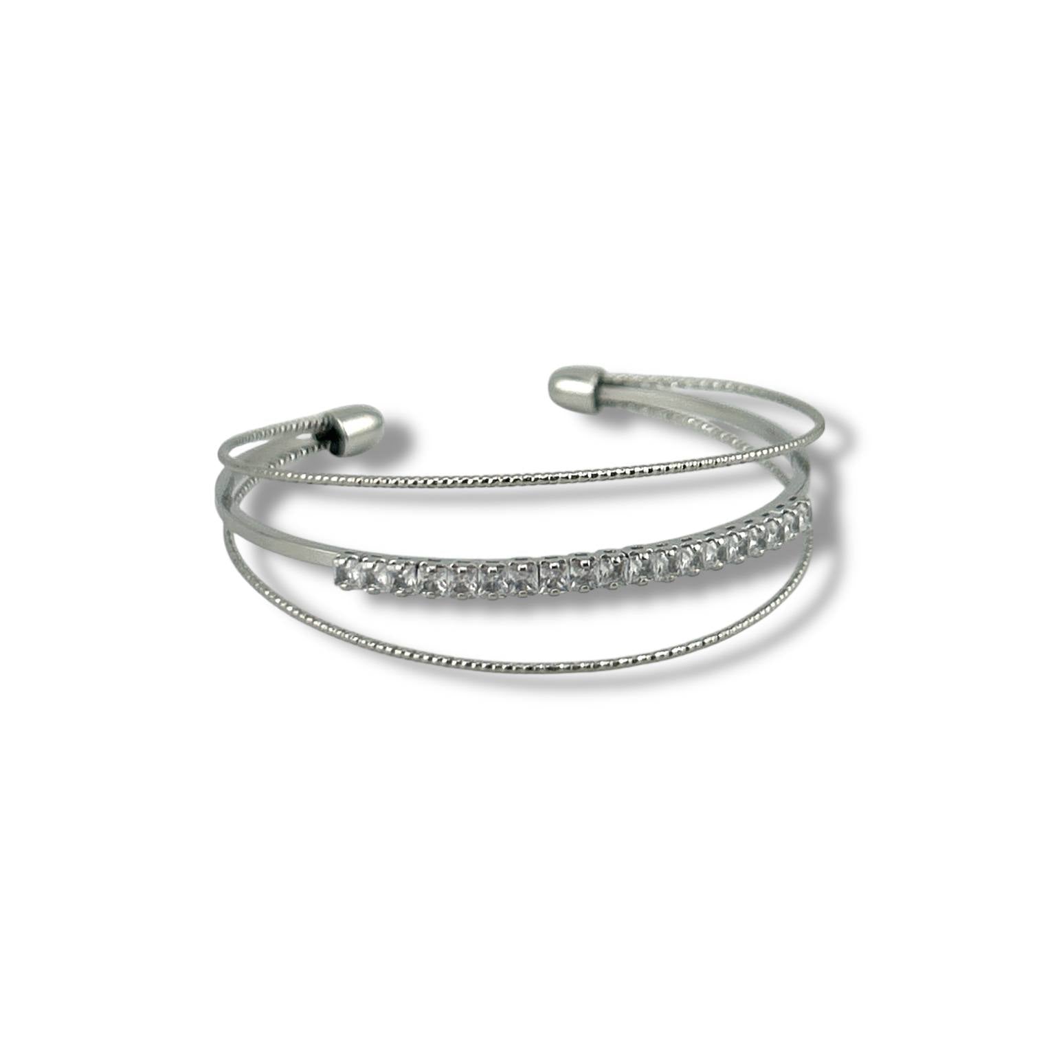 Silver Double-Band Crystal Bracelet ✨💎