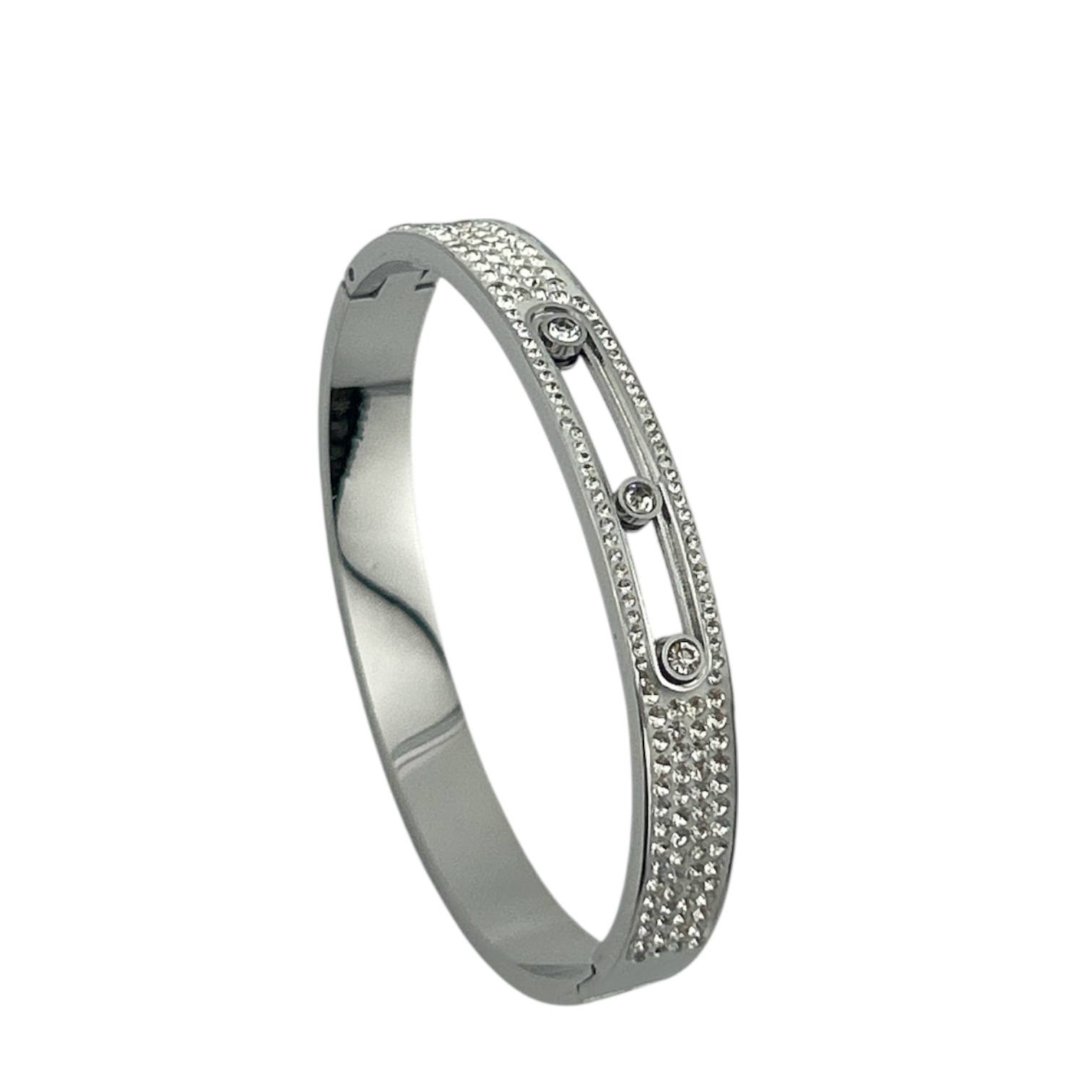 Silver Crystal Trio Bangle ✨💎🌙