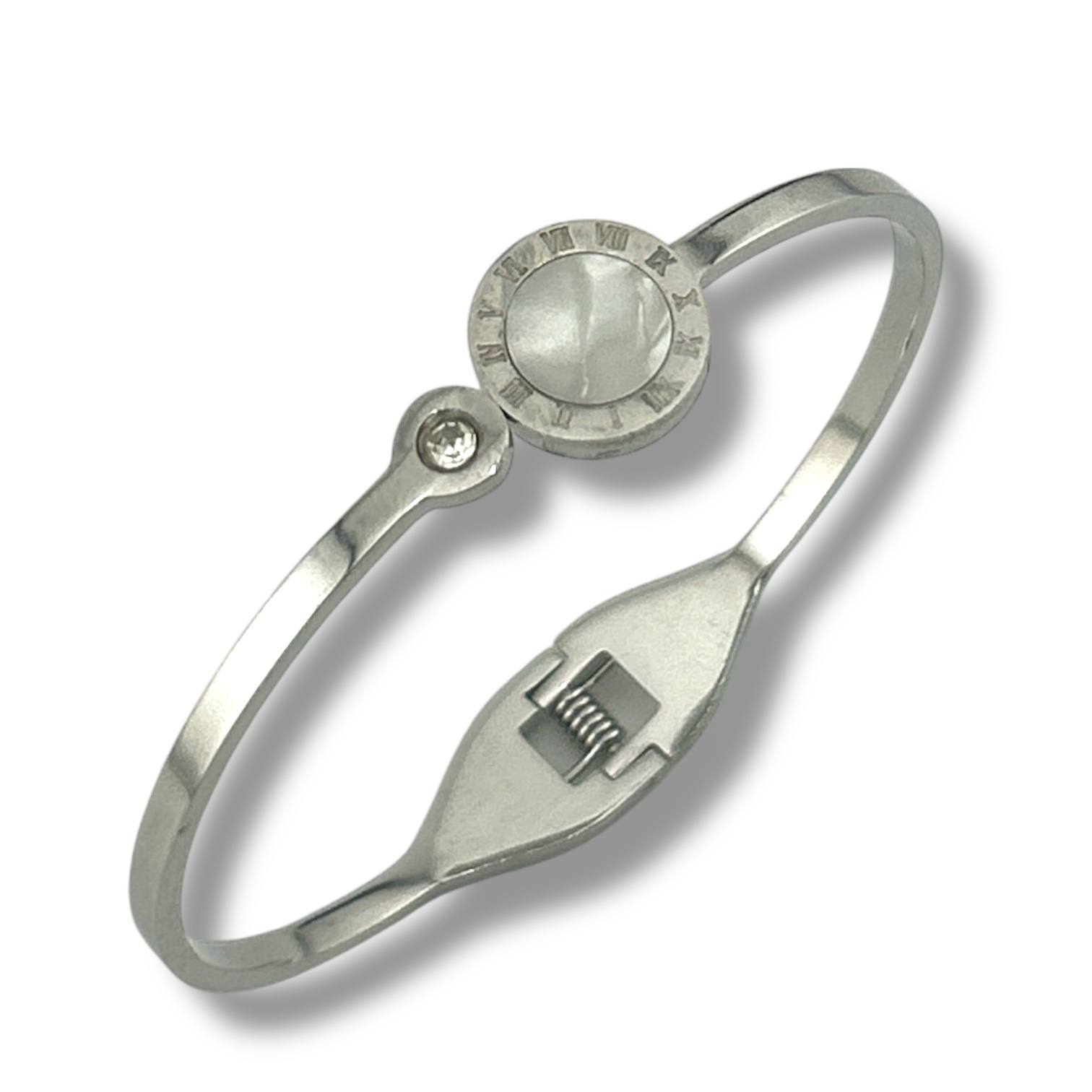 Silver Roman Dial Bangle