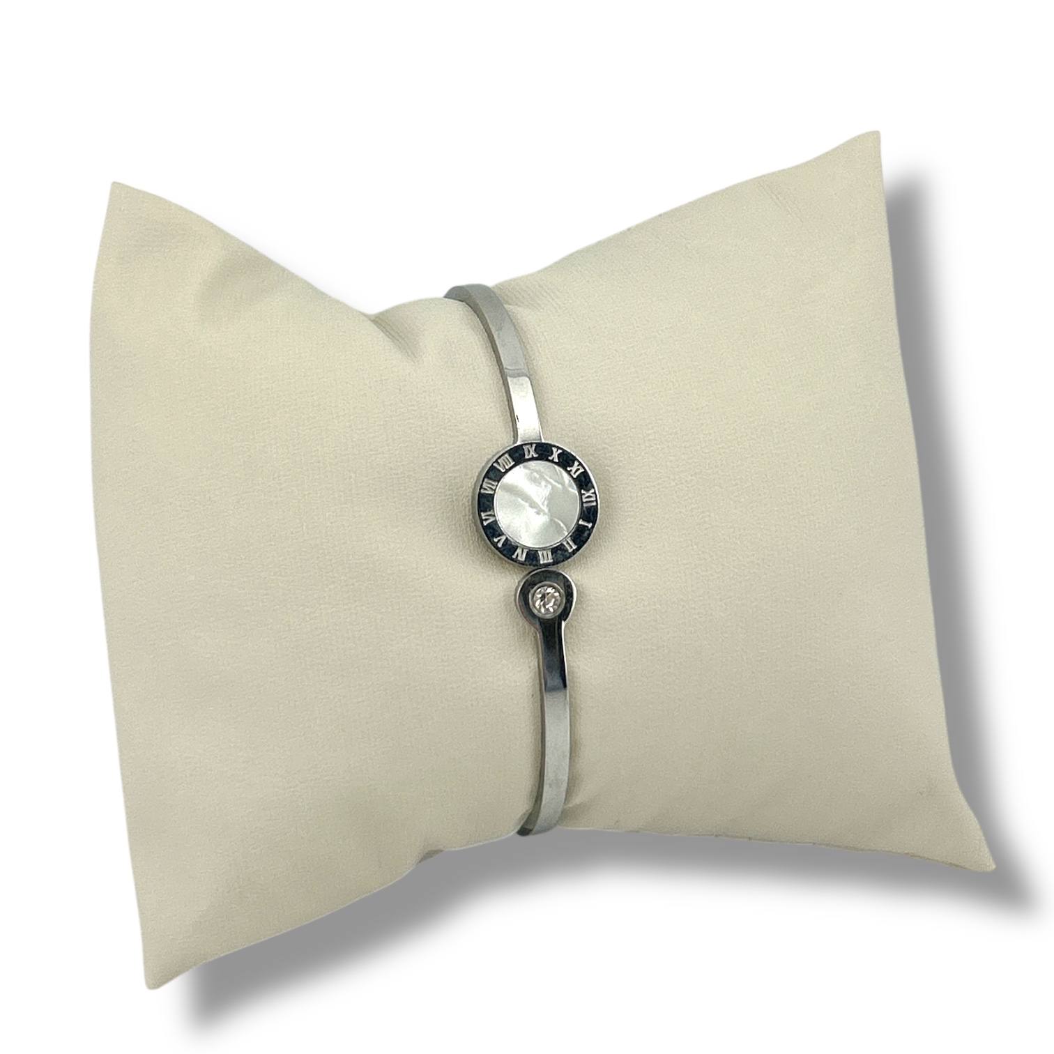 Silver Roman Dial Bangle