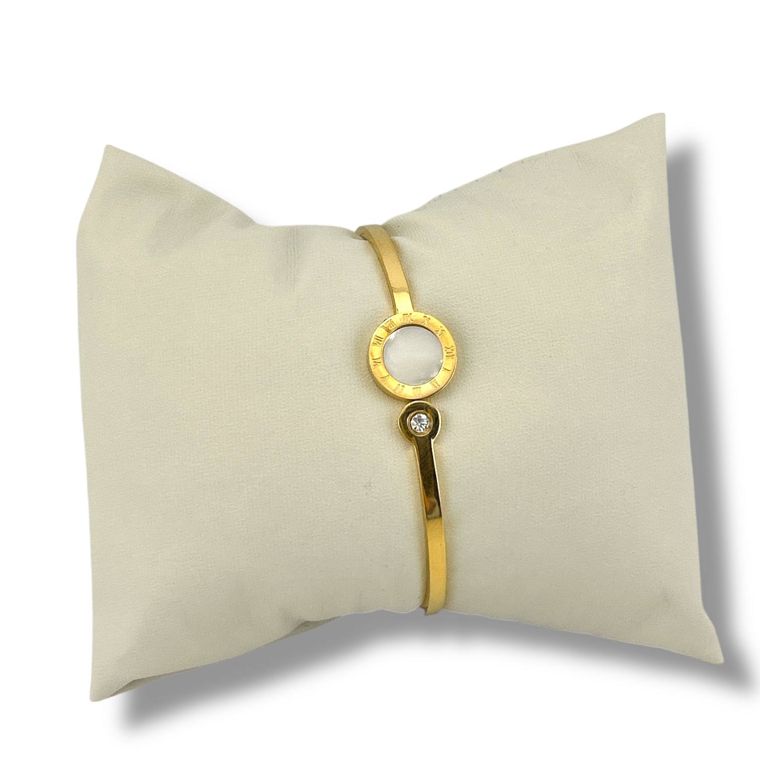 Silver Roman Dial Bangle