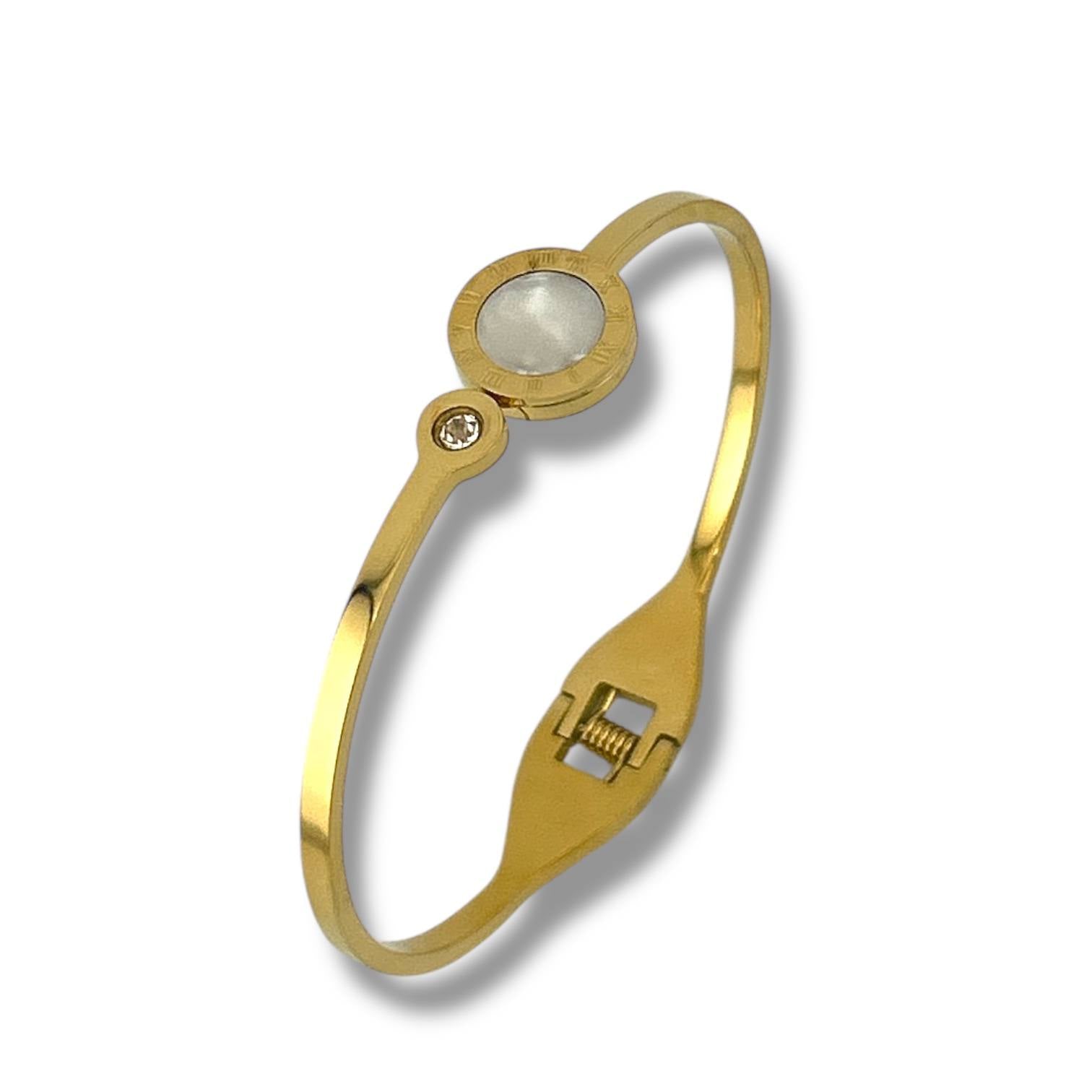 Silver Roman Dial Bangle