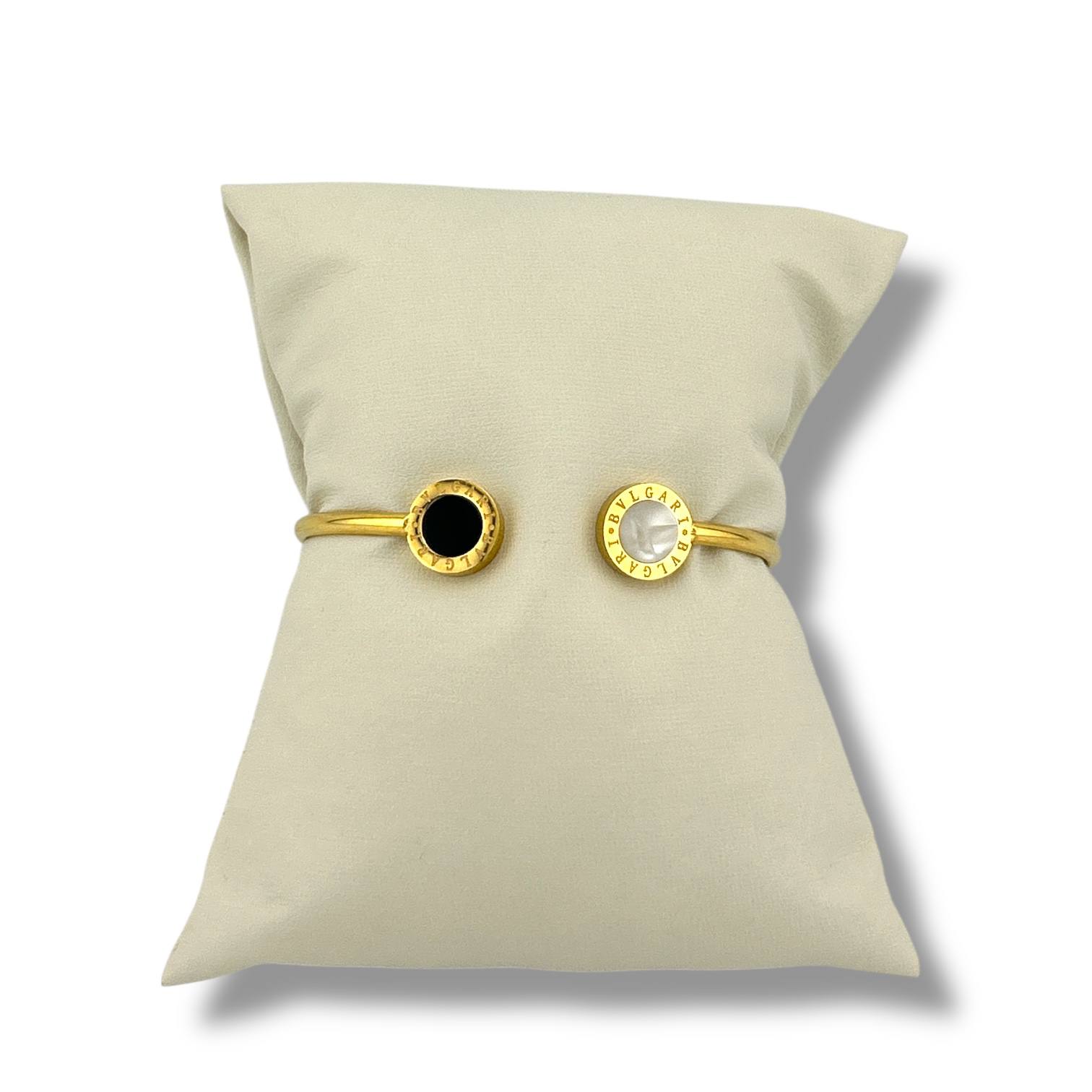 Two-Tone Bvlgari Style Cuff Bracelet