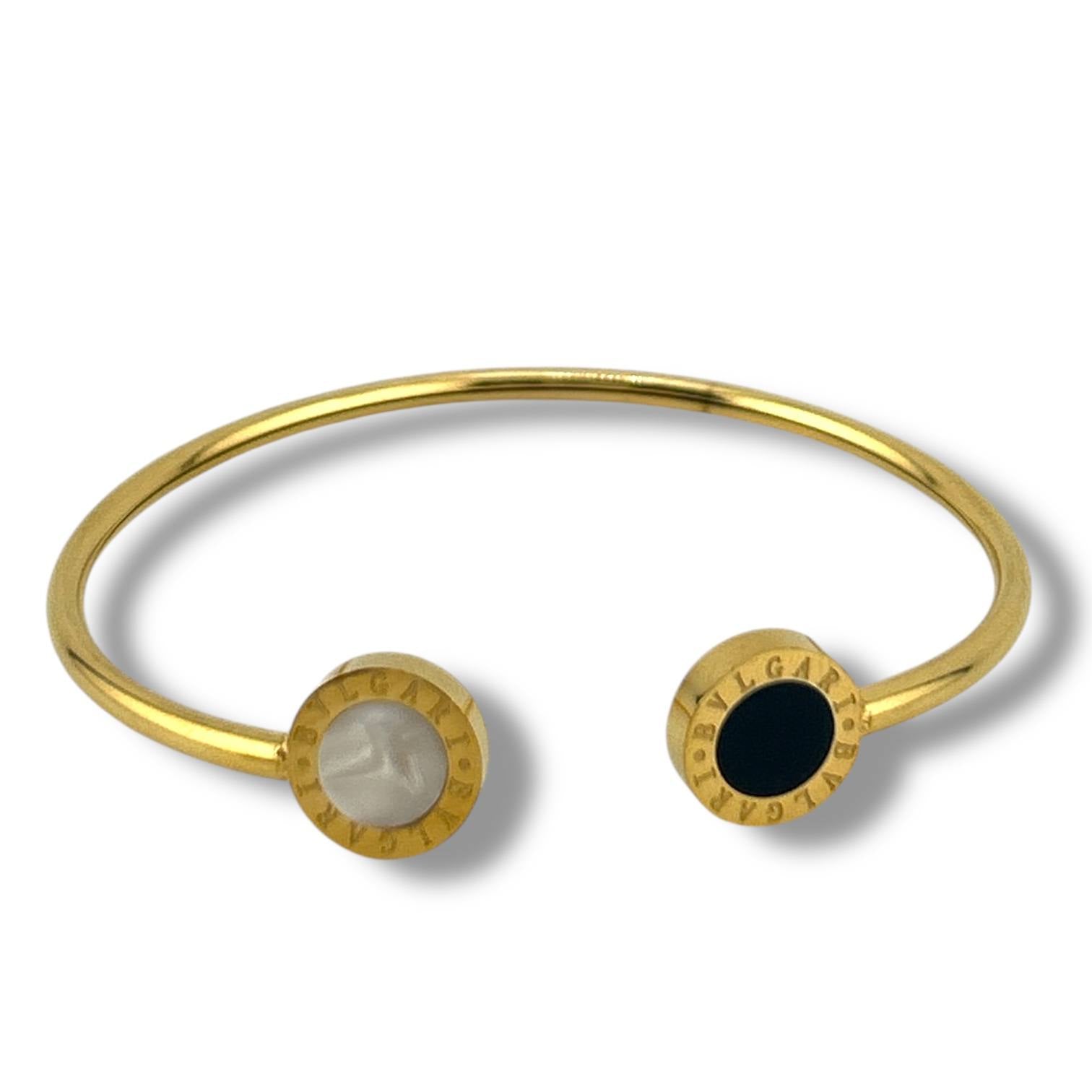 Two-Tone Bvlgari Style Cuff Bracelet