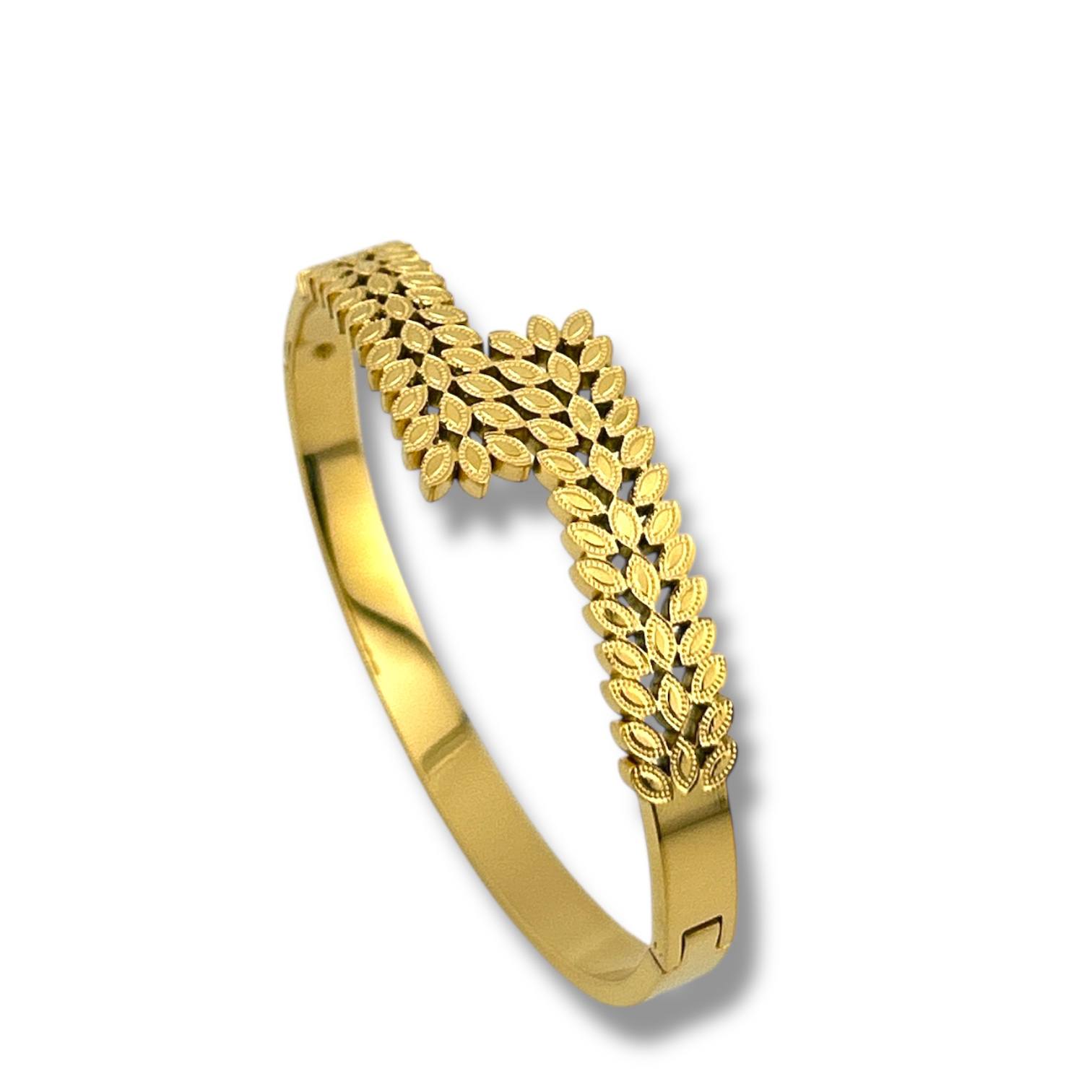 Golden Leaf Crown Bangle đ