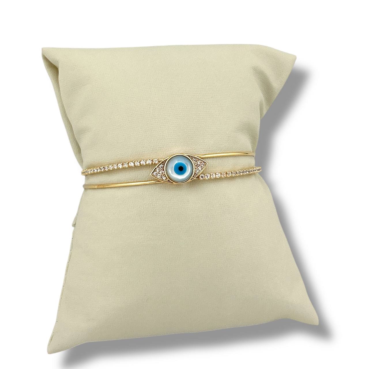 Evil Eye Double-Band Bangle