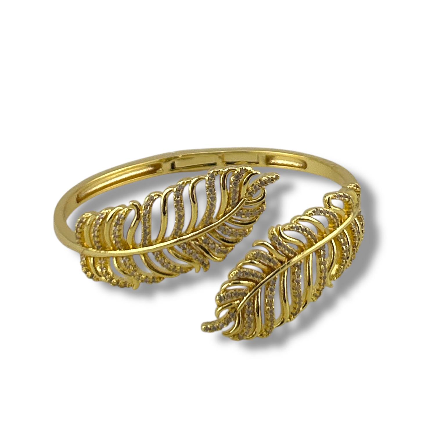 Golden Feather Embrace Bracelet