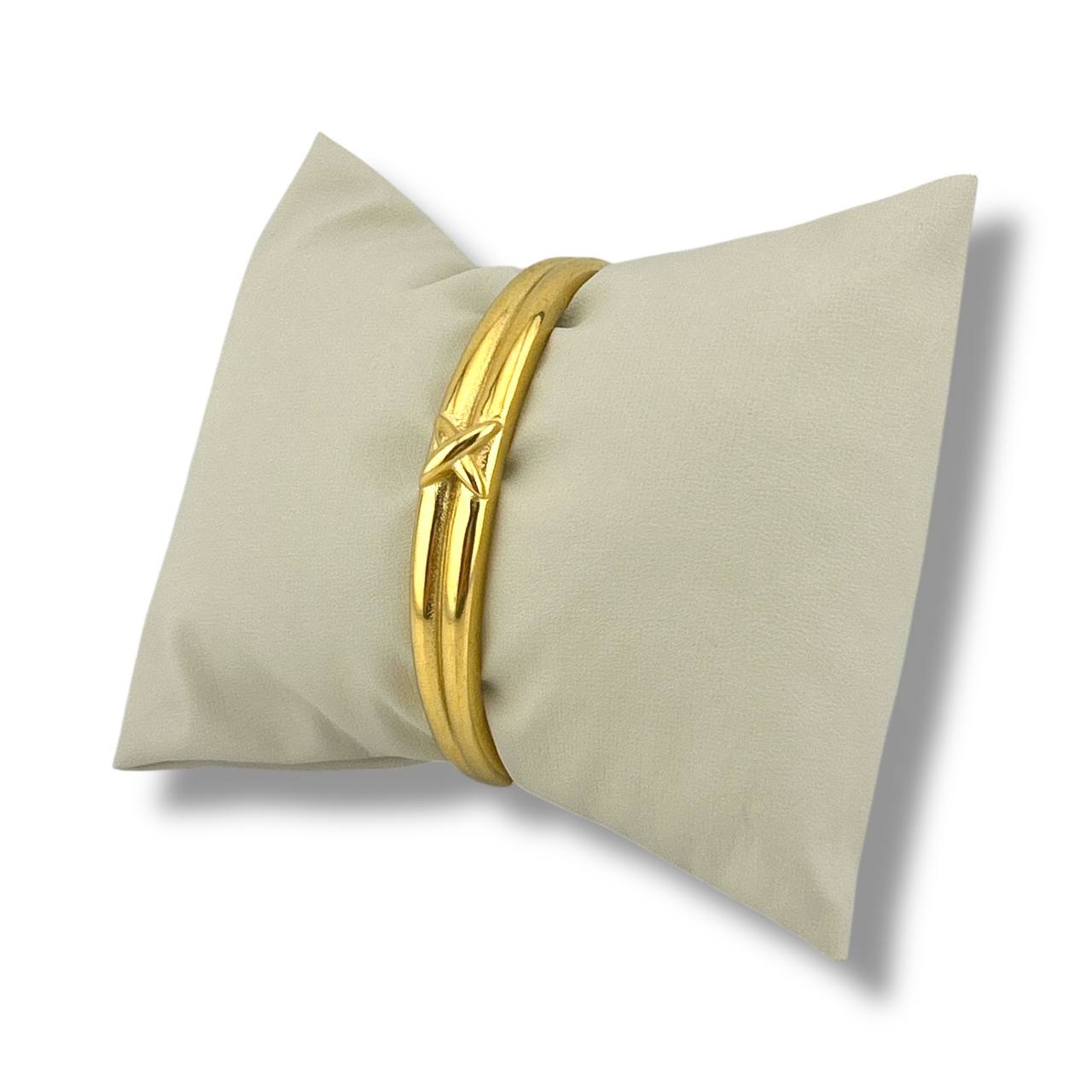 Gold X Bangle – Elegant Crossover Design Bracelet