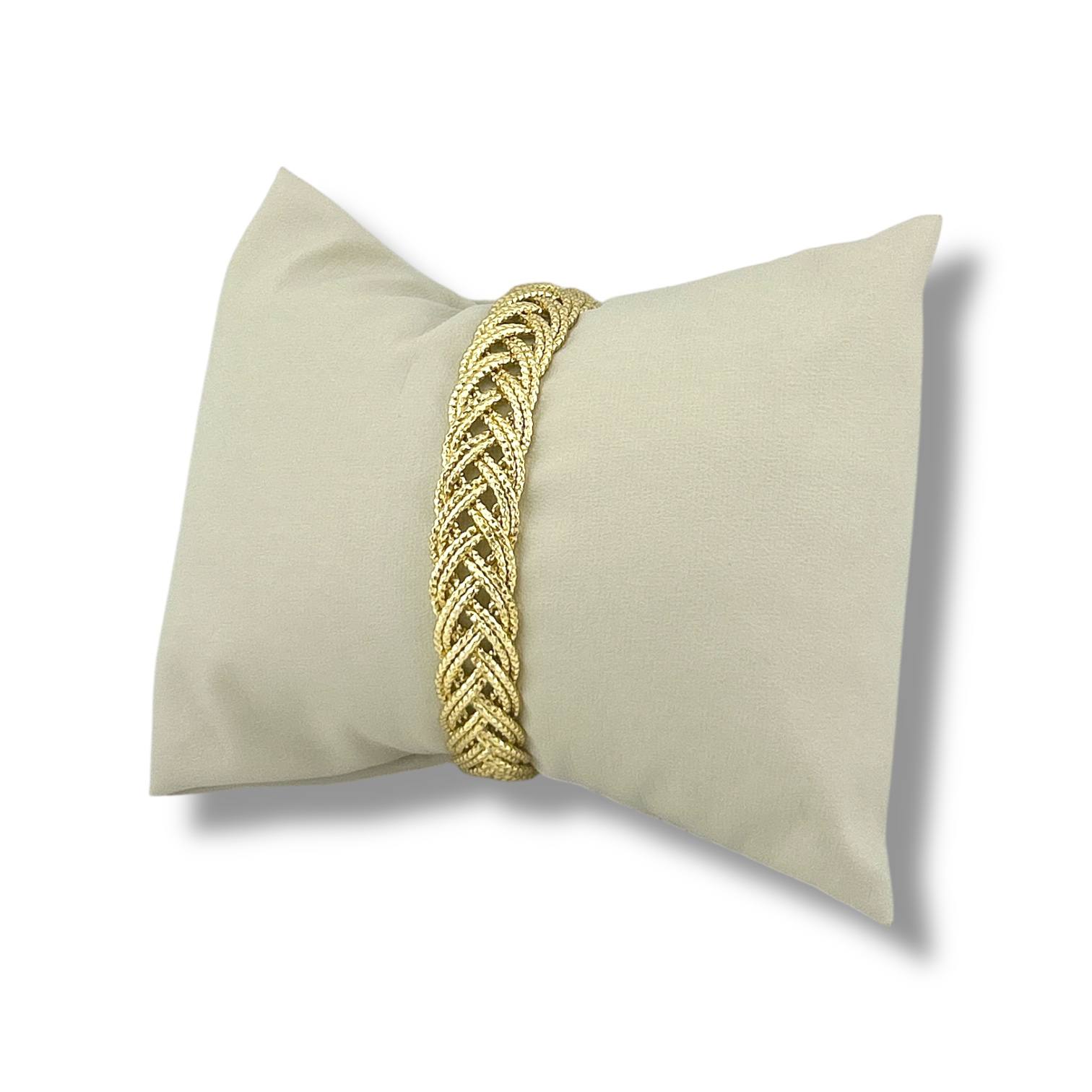 Braided Gold Cuff Bracelet – Textured Woven Design