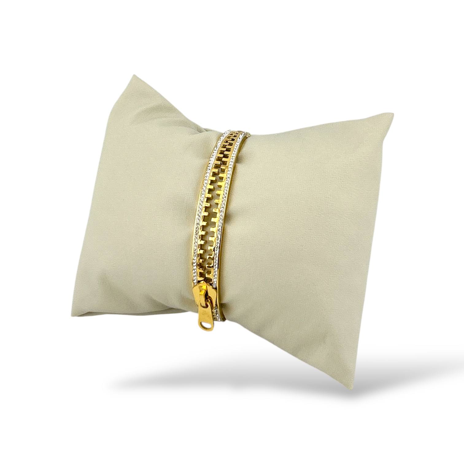 Gold & Silver Zipper Bangle – Unique Fashion Statement Bracelet