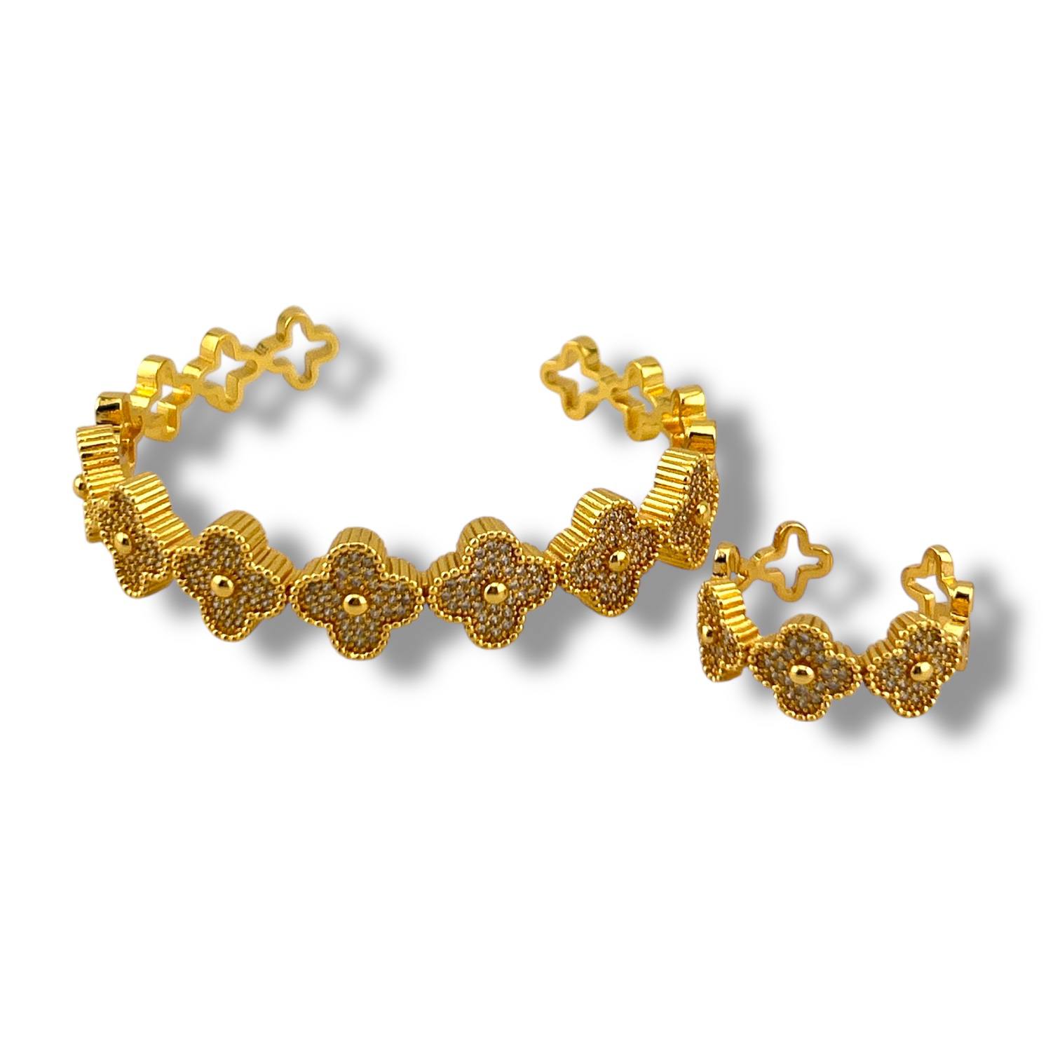 Golden Bloom Luxe Set (Bracelet & Ring)