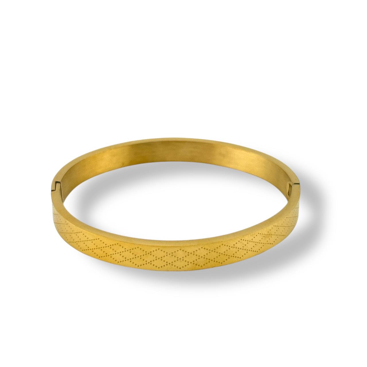 Classic Engraved Bangle ā Gold & Silver āØ