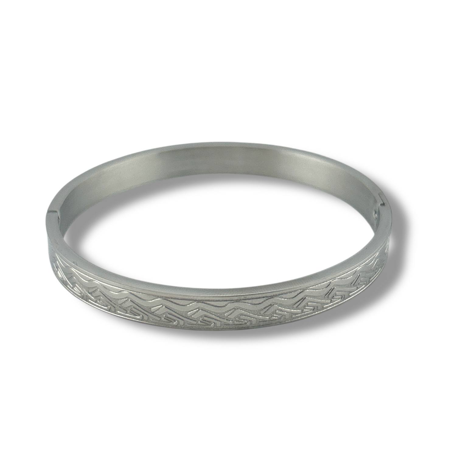 Silver Tribal Engraved Bangle