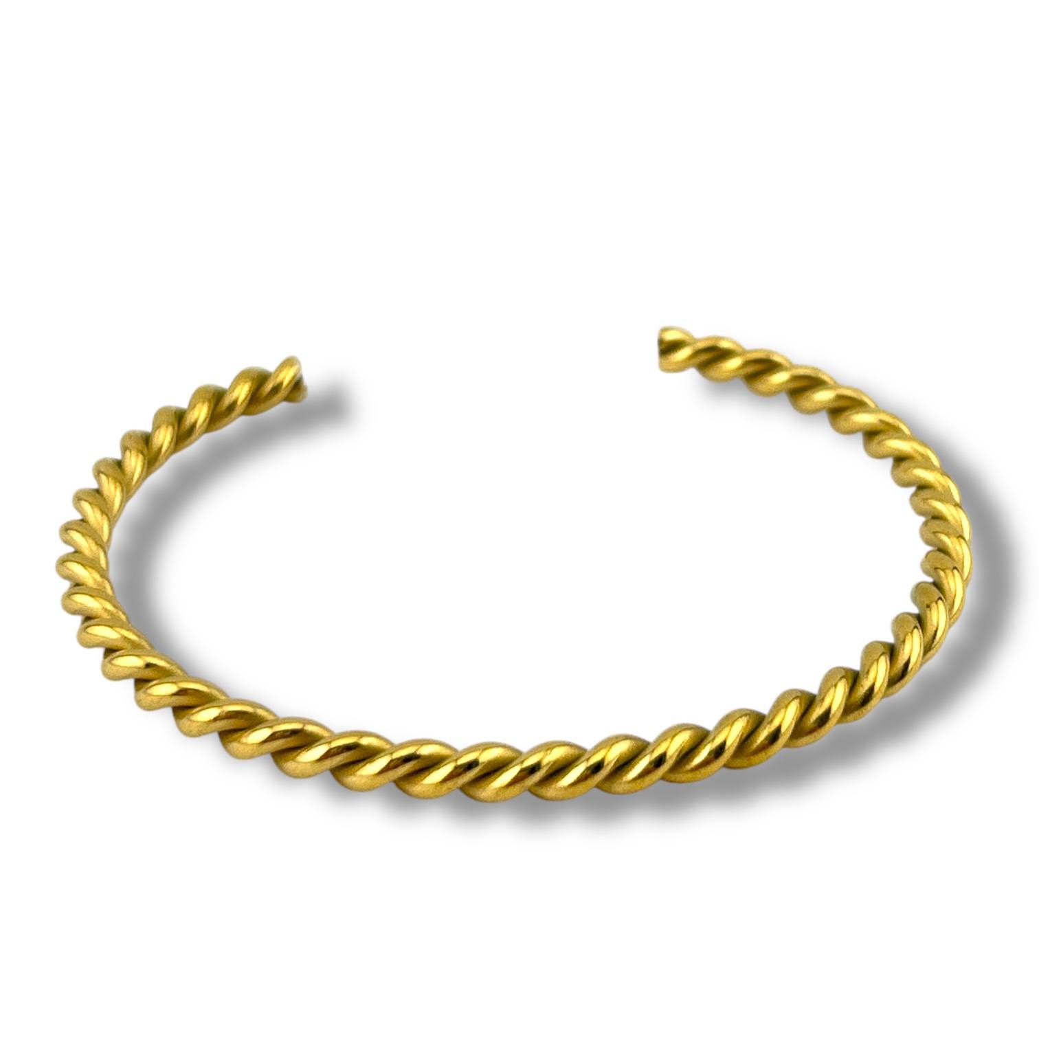 Golden Rope Open Bangle
