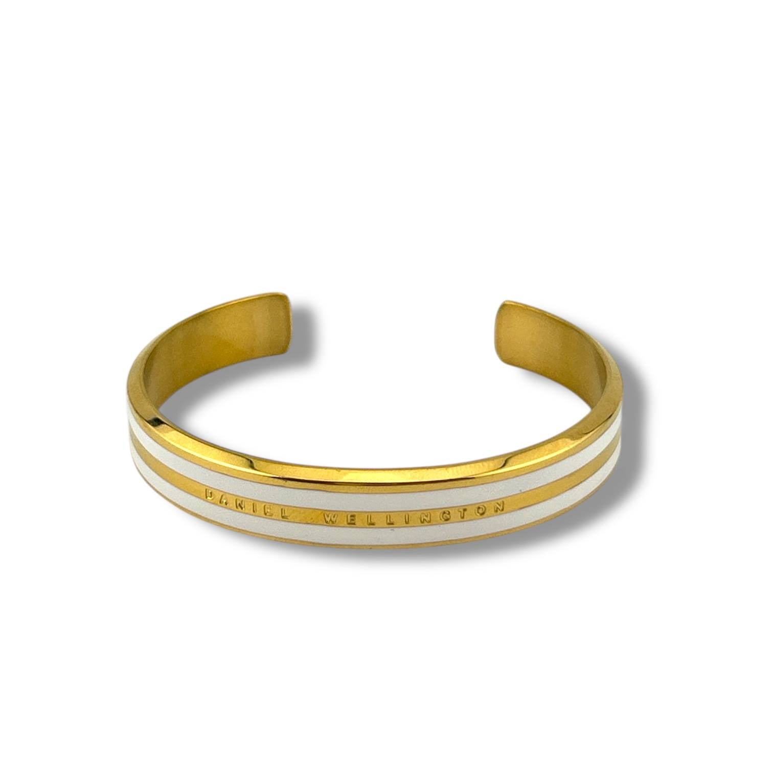 Daniel Wellington Duo-Tone Cuff Bracelet – Black & White Stripes