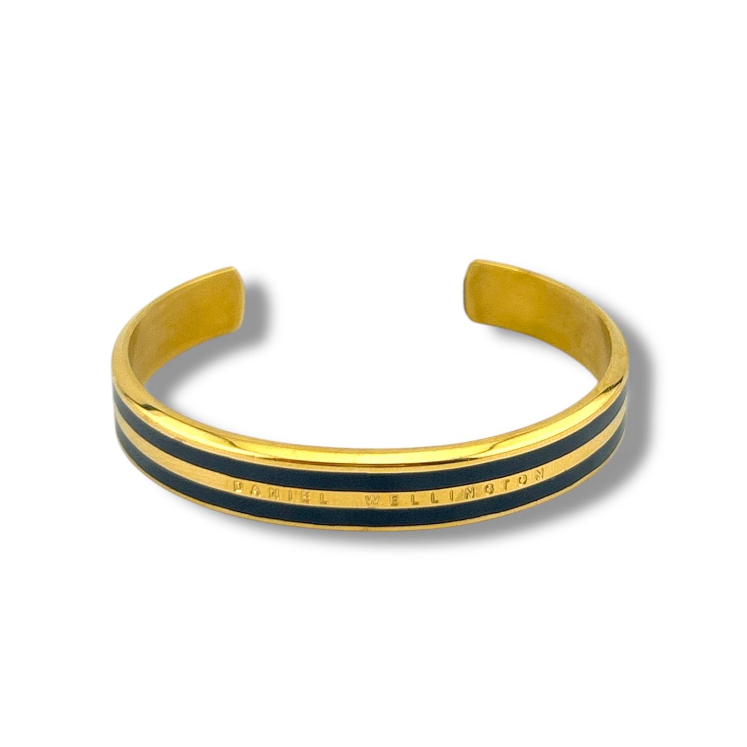 Daniel Wellington Duo-Tone Cuff Bracelet – Black & White Stripes