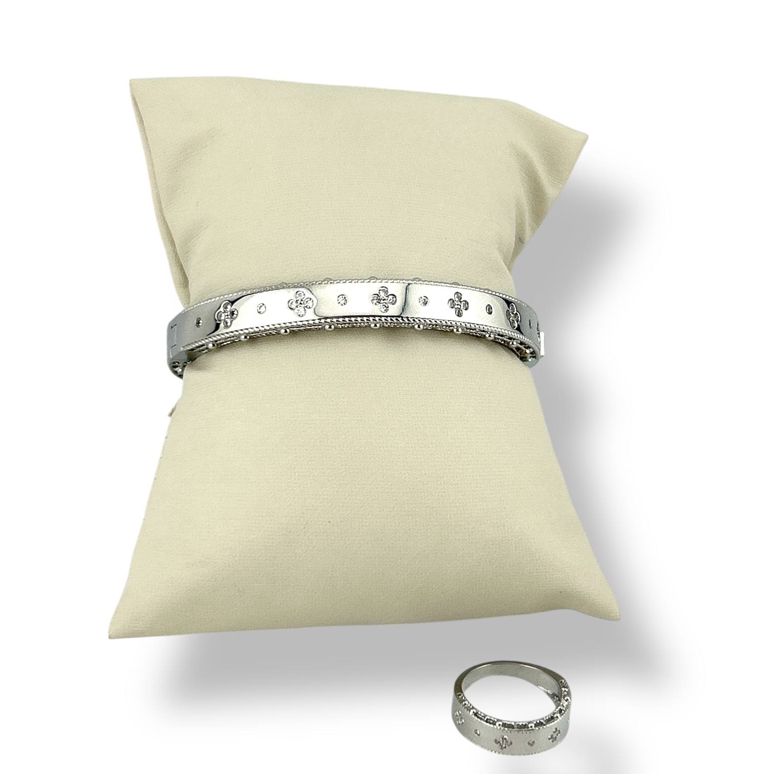 Floral Shine Silver Bracelet & Ring Set