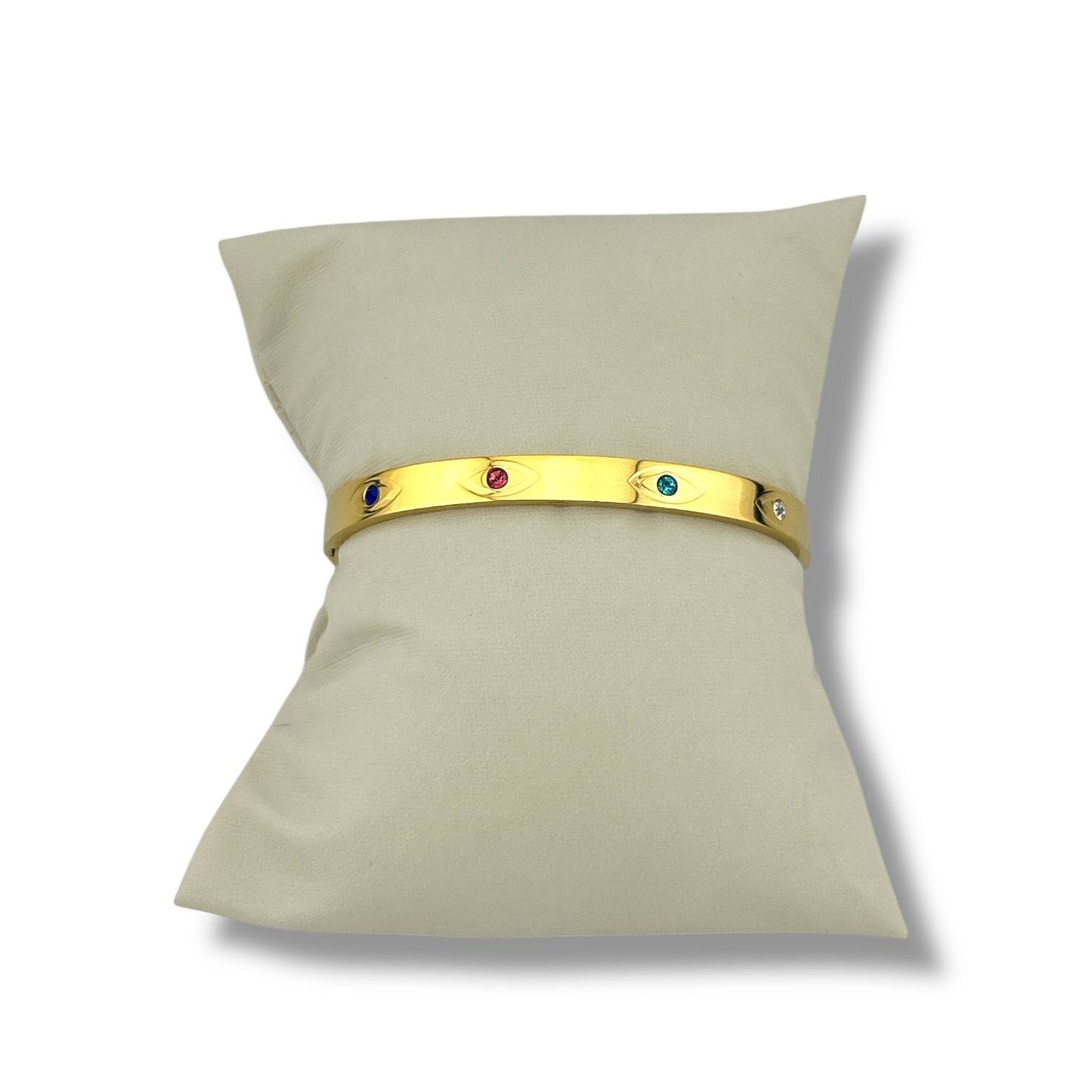 Rainbow Sparkle Gold Bangle