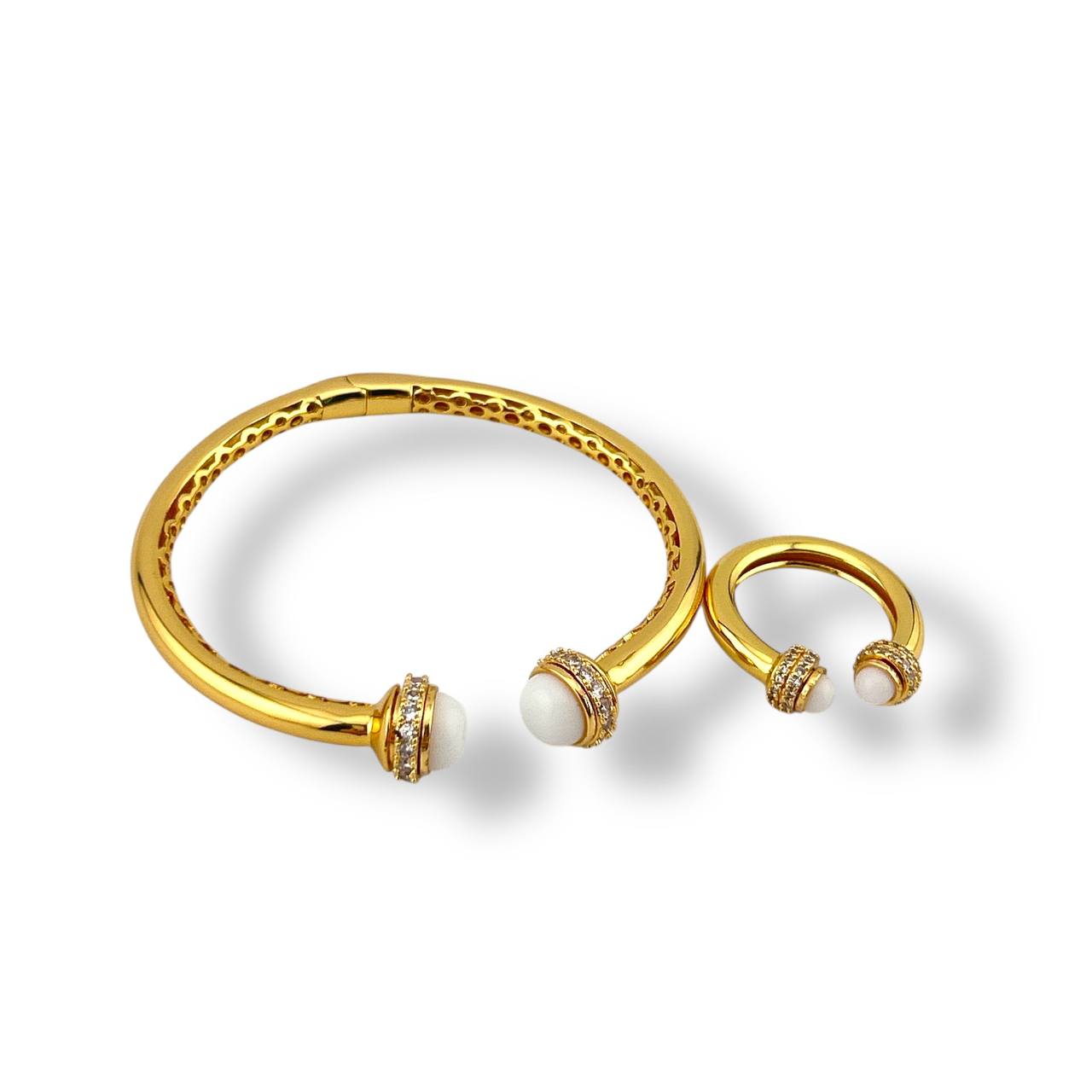 Gemstone Elegance Bangle & Ring Set