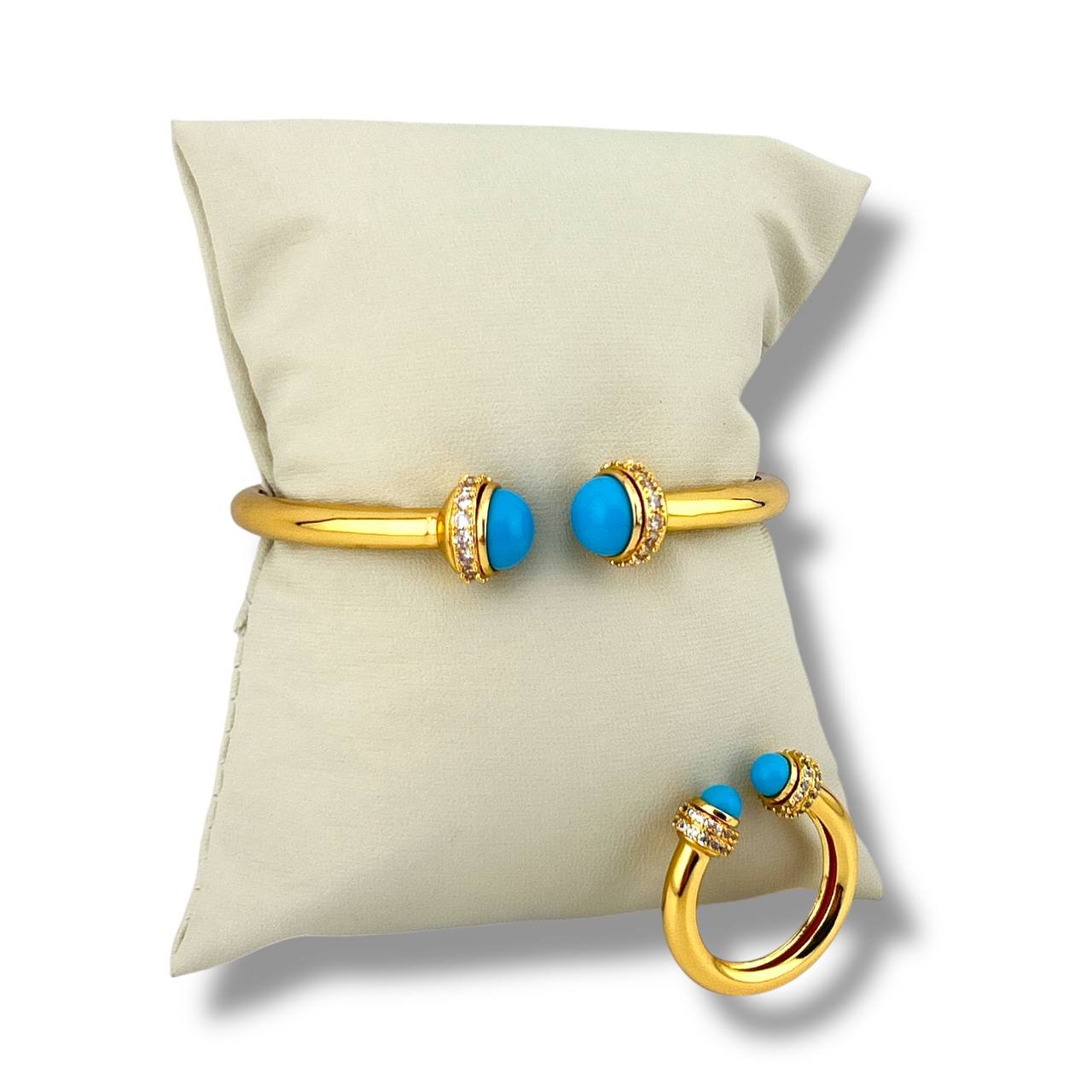Gemstone Elegance Bangle & Ring Set
