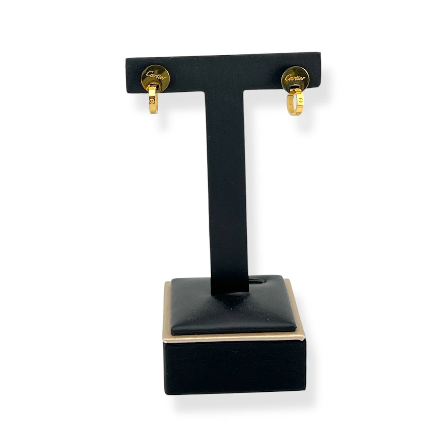 Cartier-Inspired Gold Hoop Earrings