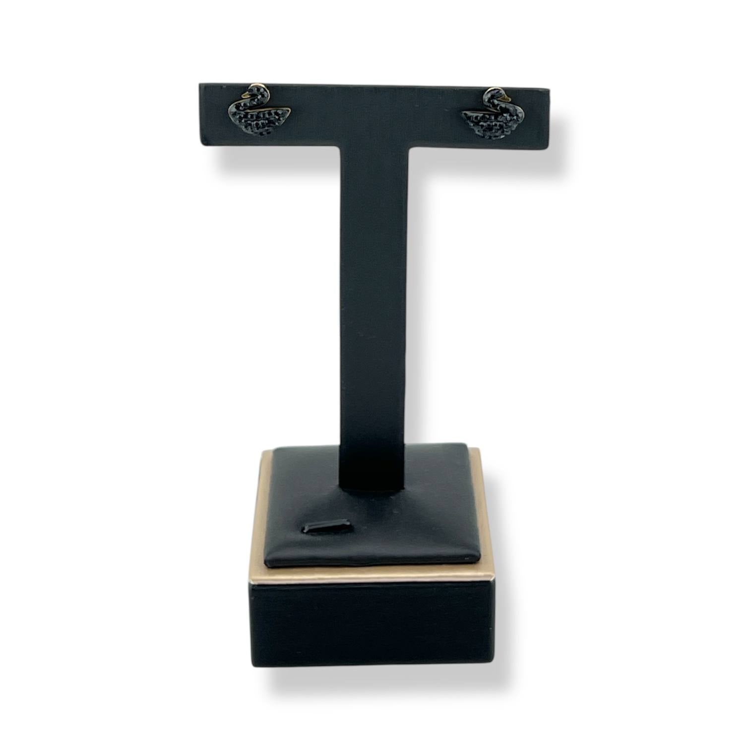 Black Swan Stud Earrings – Gold-Plated