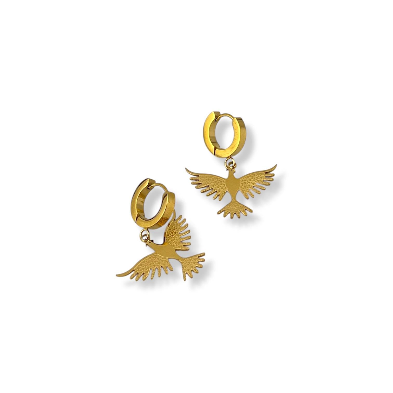 🕊️ Freedom Bird Hoop Earrings