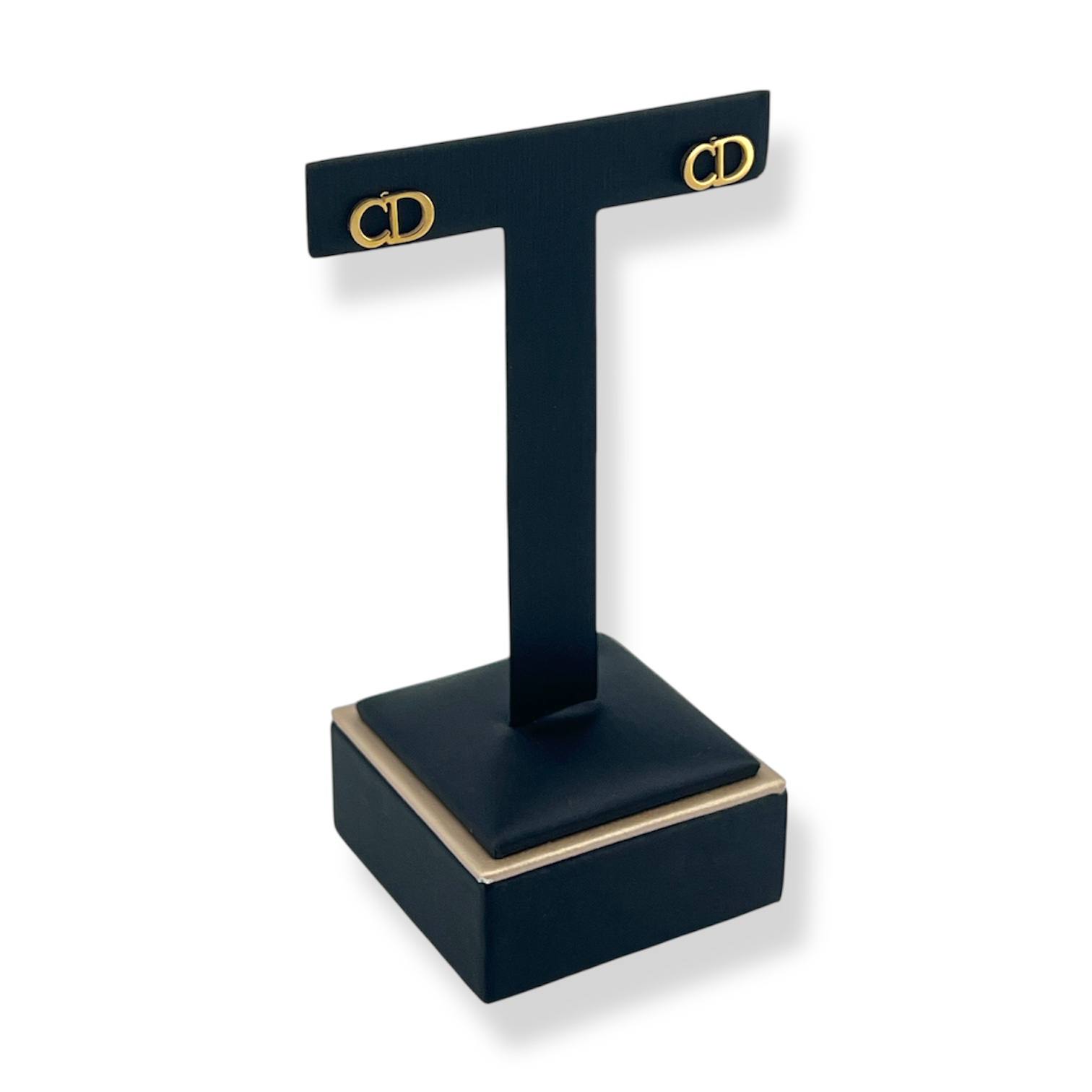 CD Gold Stud Earrings