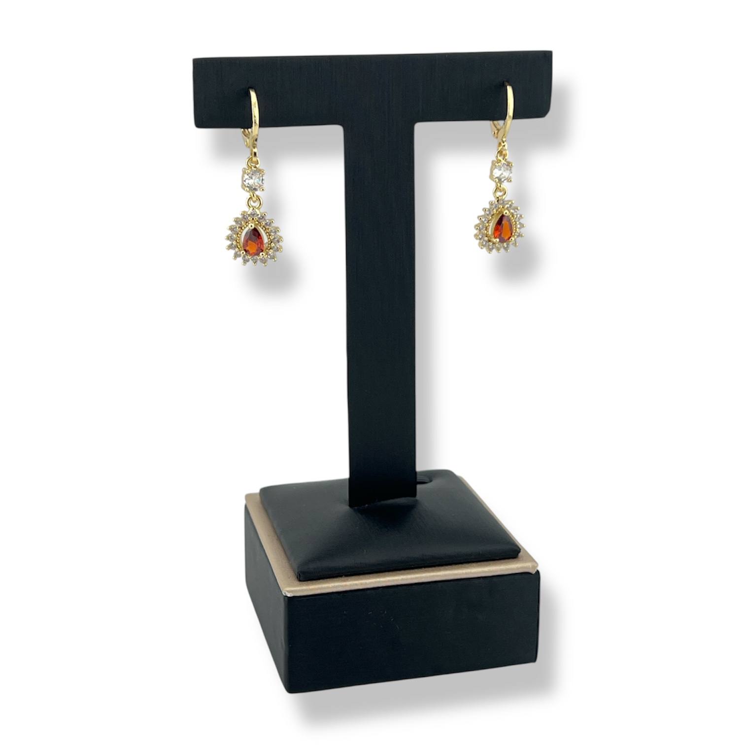 Gem Drop Collection Earrings (Pink & Red)