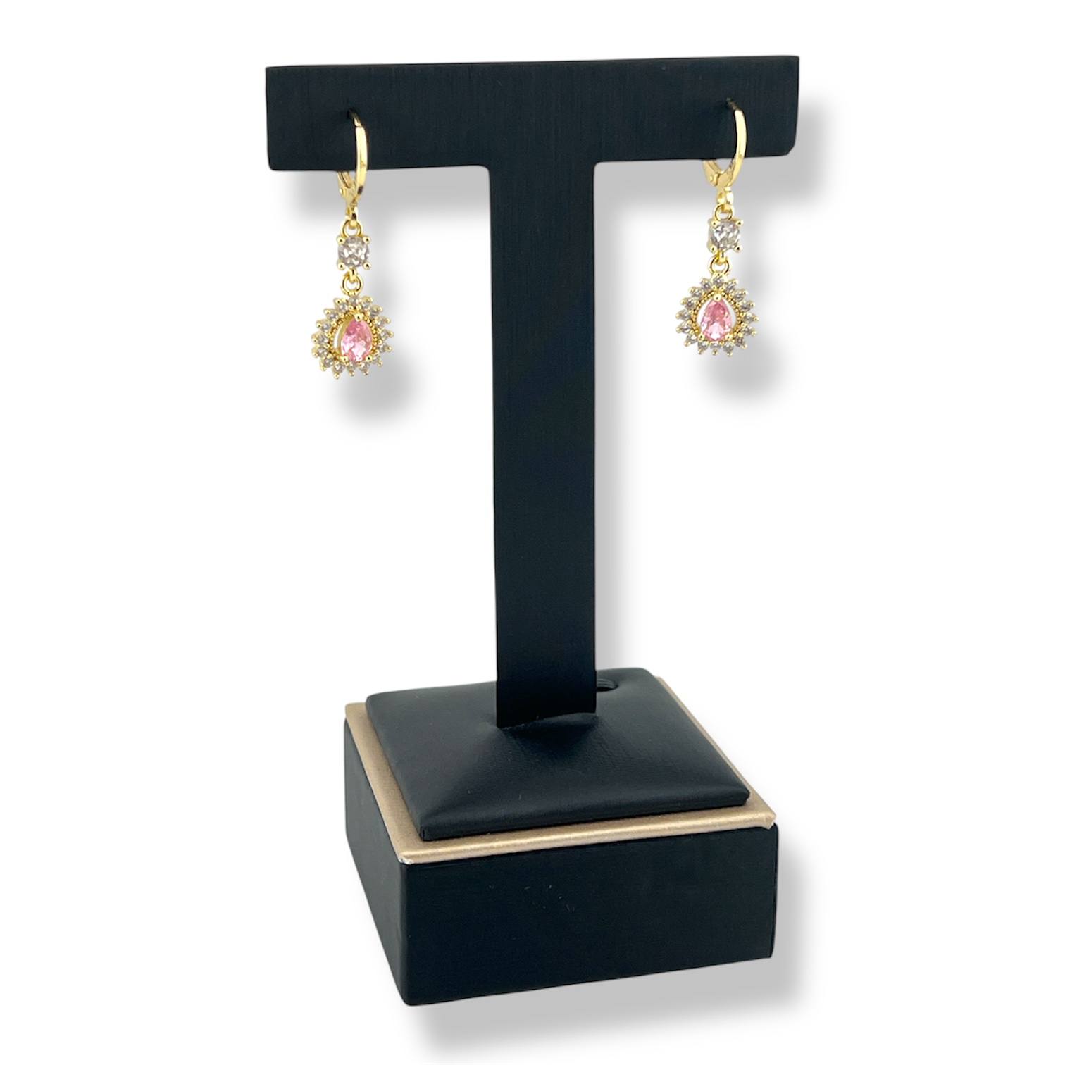 Gem Drop Collection Earrings (Pink & Red)