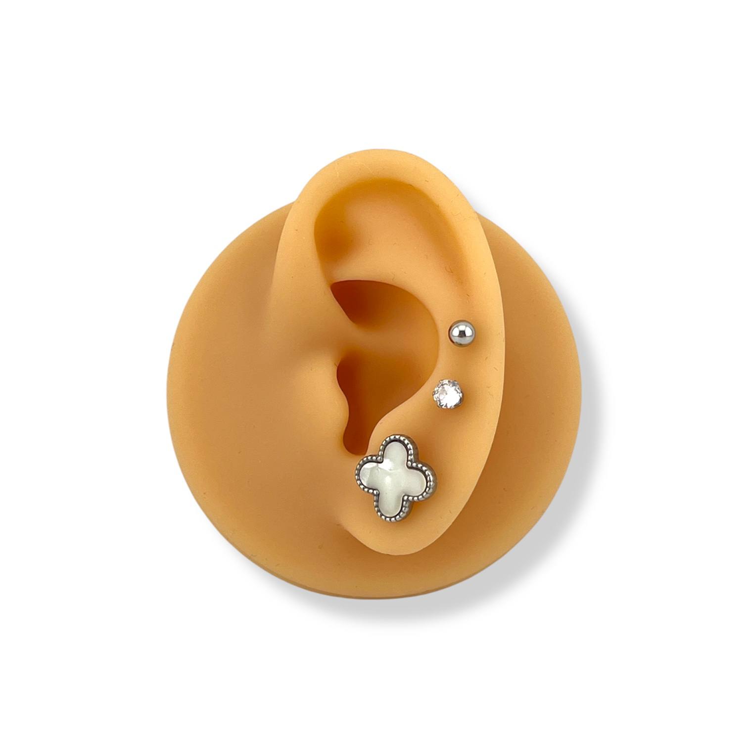 ✨ Silver Trio Stud Earrings Set