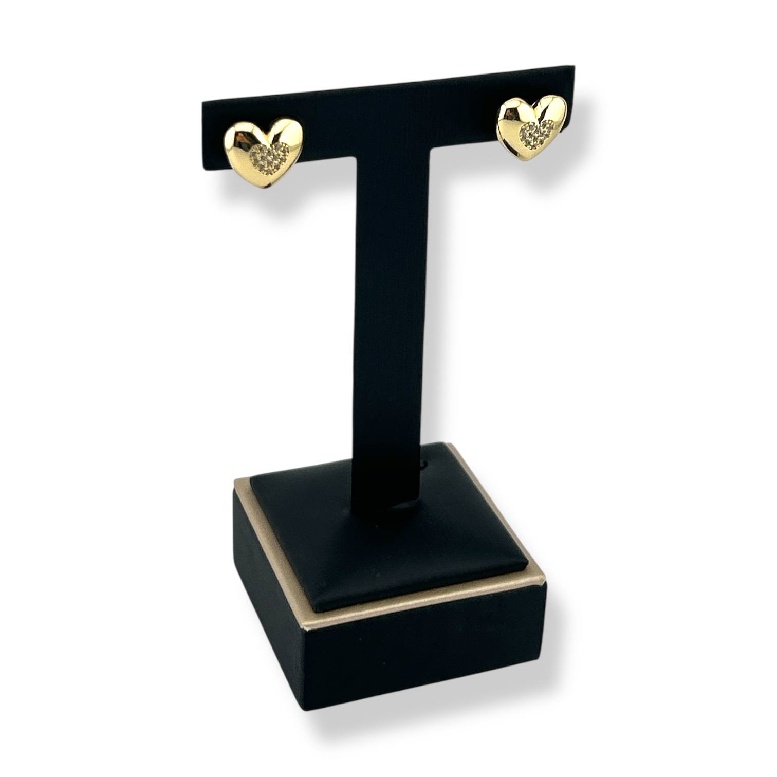 Golden Heart Huggie Earrings