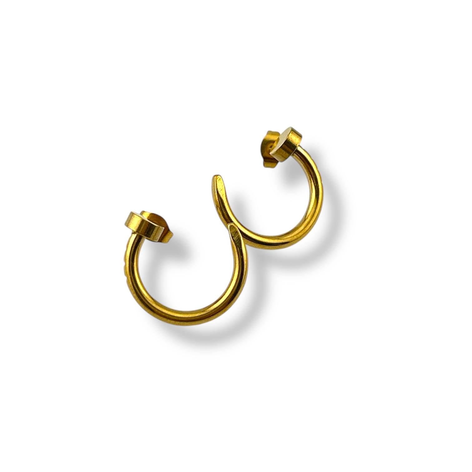 Minimalist Half Hoop Earrings – 18K Gold Plated