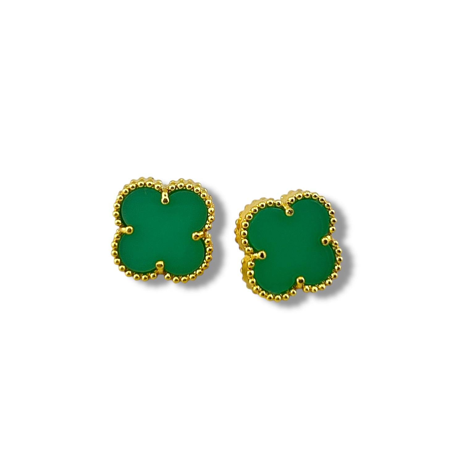 Clover Stud Earrings – Multi-Color Collection