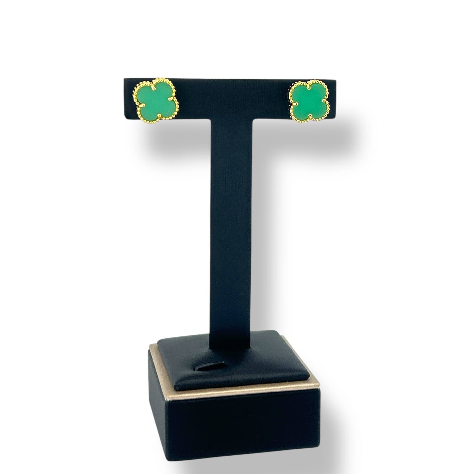 Clover Stud Earrings – Multi-Color Collection