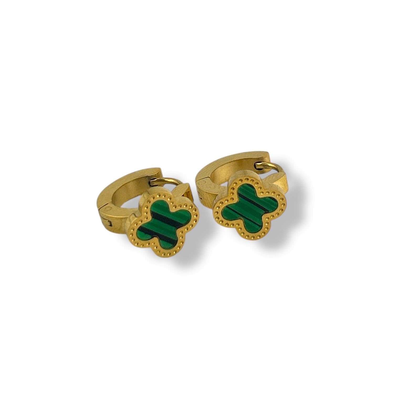 green clover ring earrings