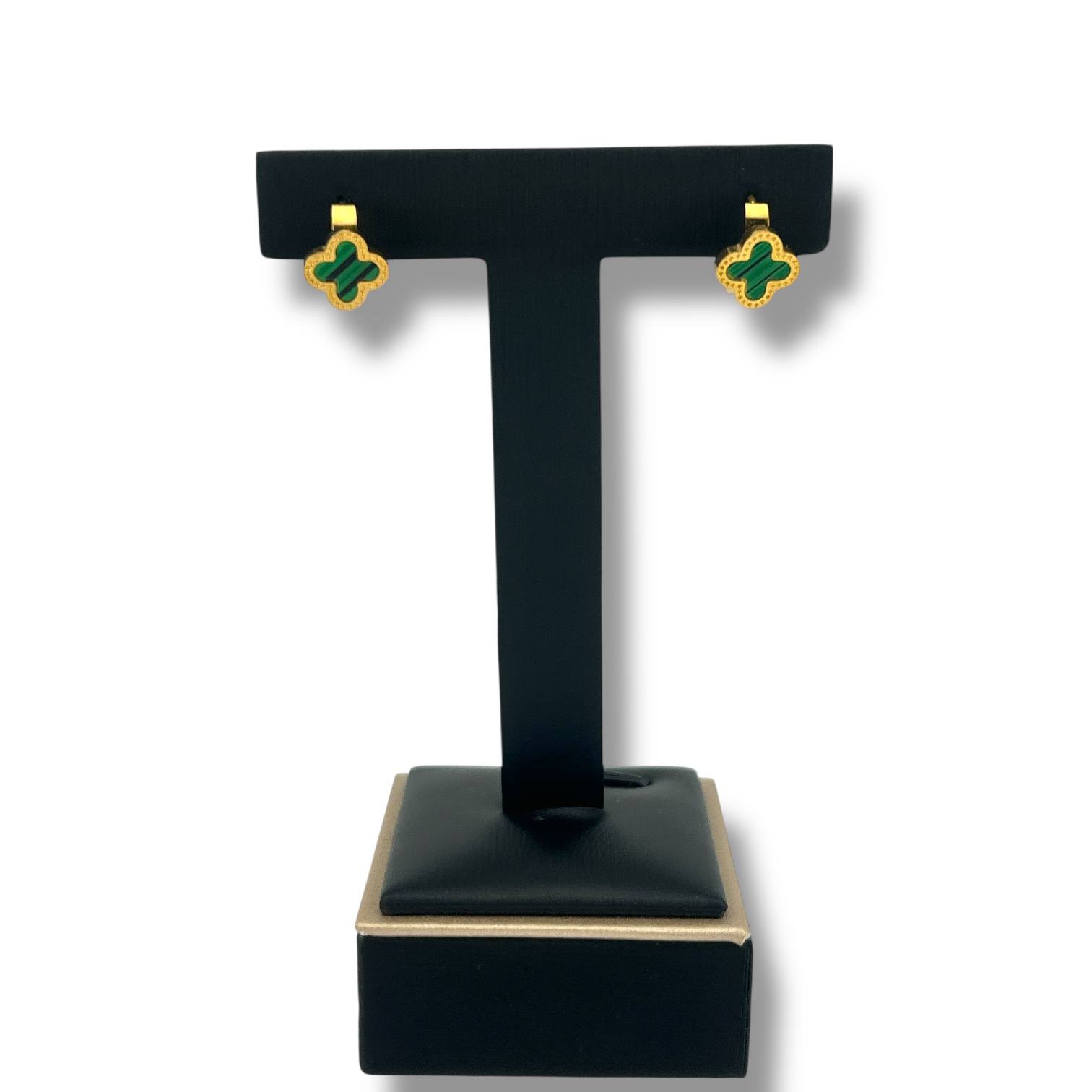 green clover ring earrings