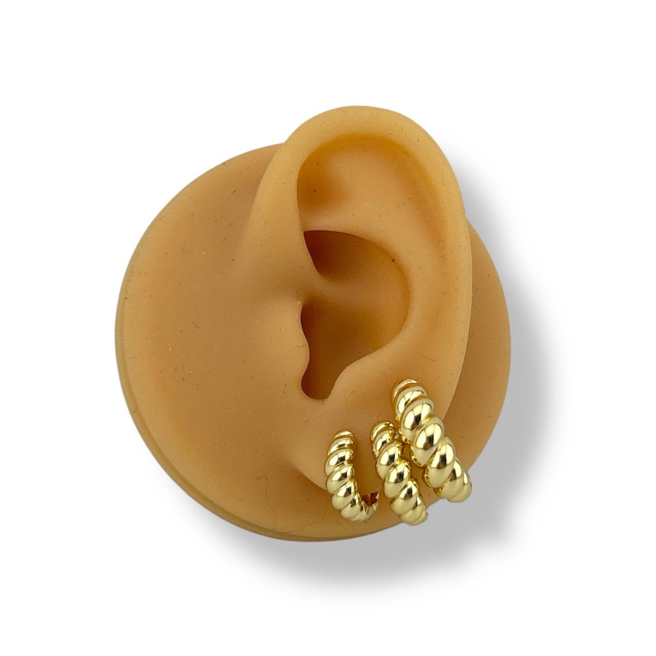 Twisted Rope Hoop Earrings Set (3 Sizes