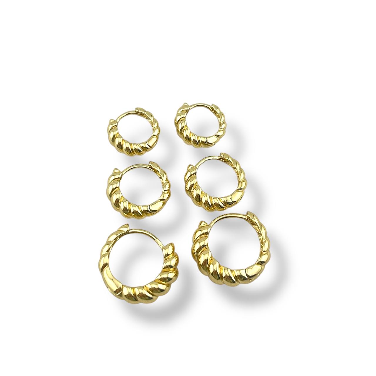 Twisted Rope Hoop Earrings Set (3 Sizes