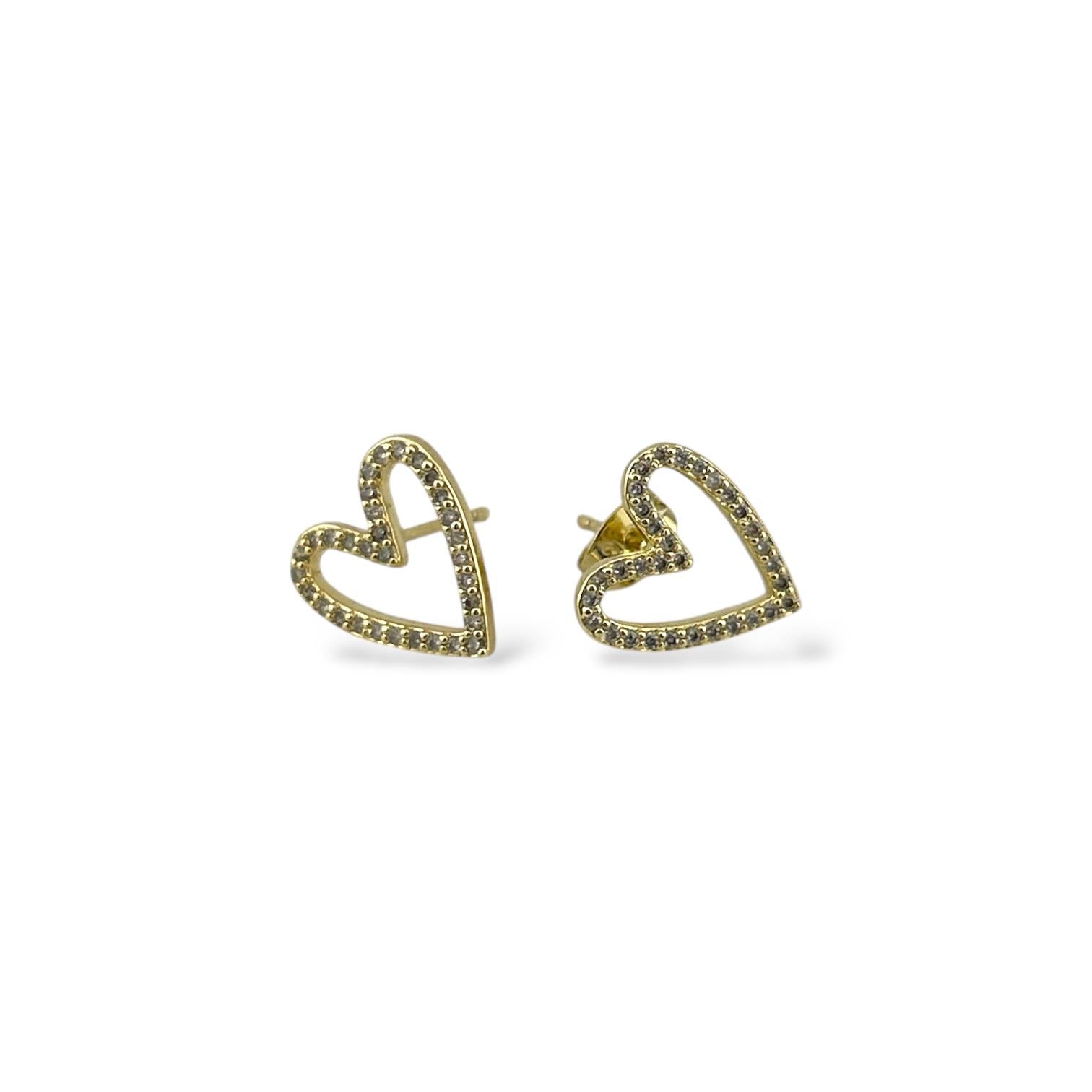 Sparkling Open Heart Earrings