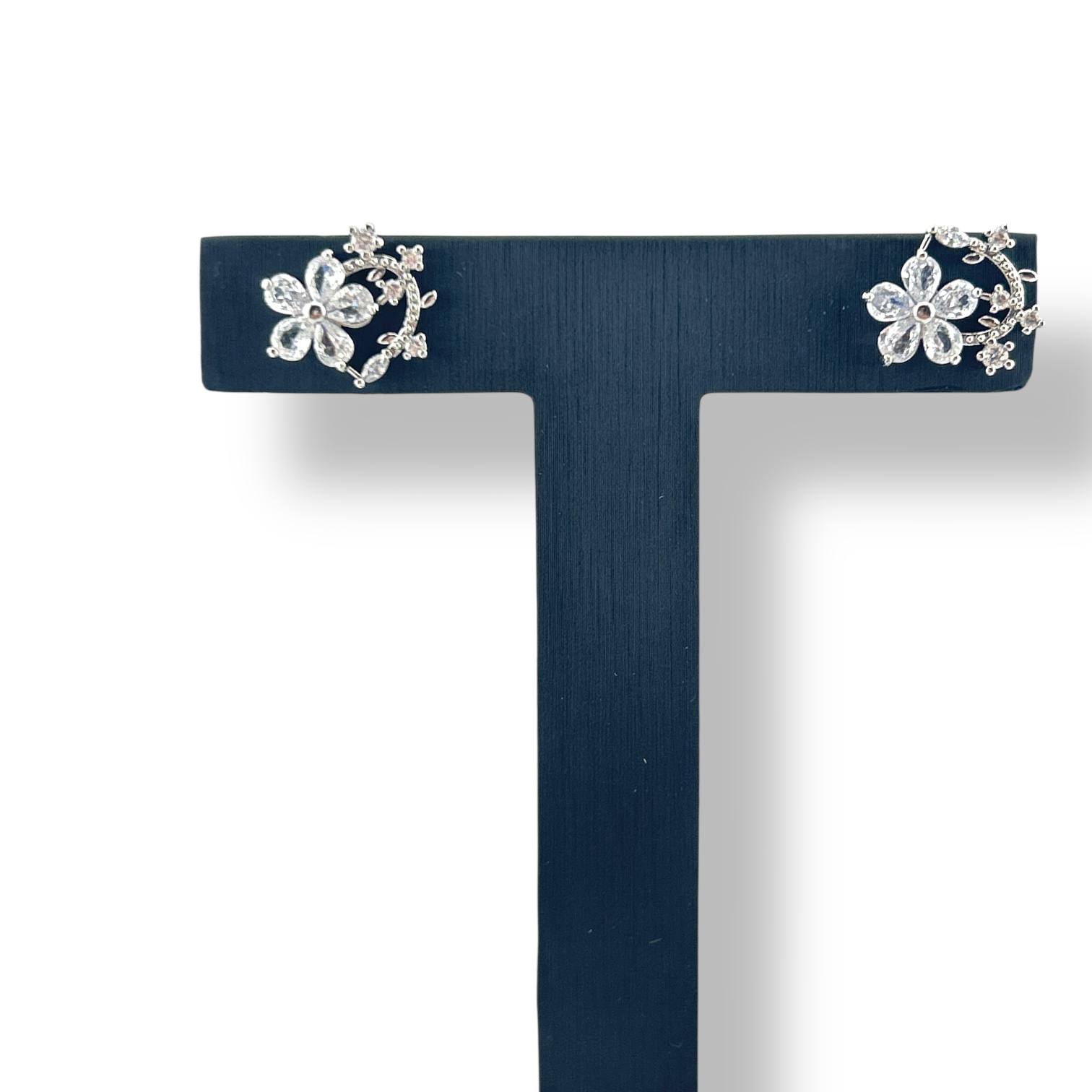 Crystal Blossom Stud Earrings